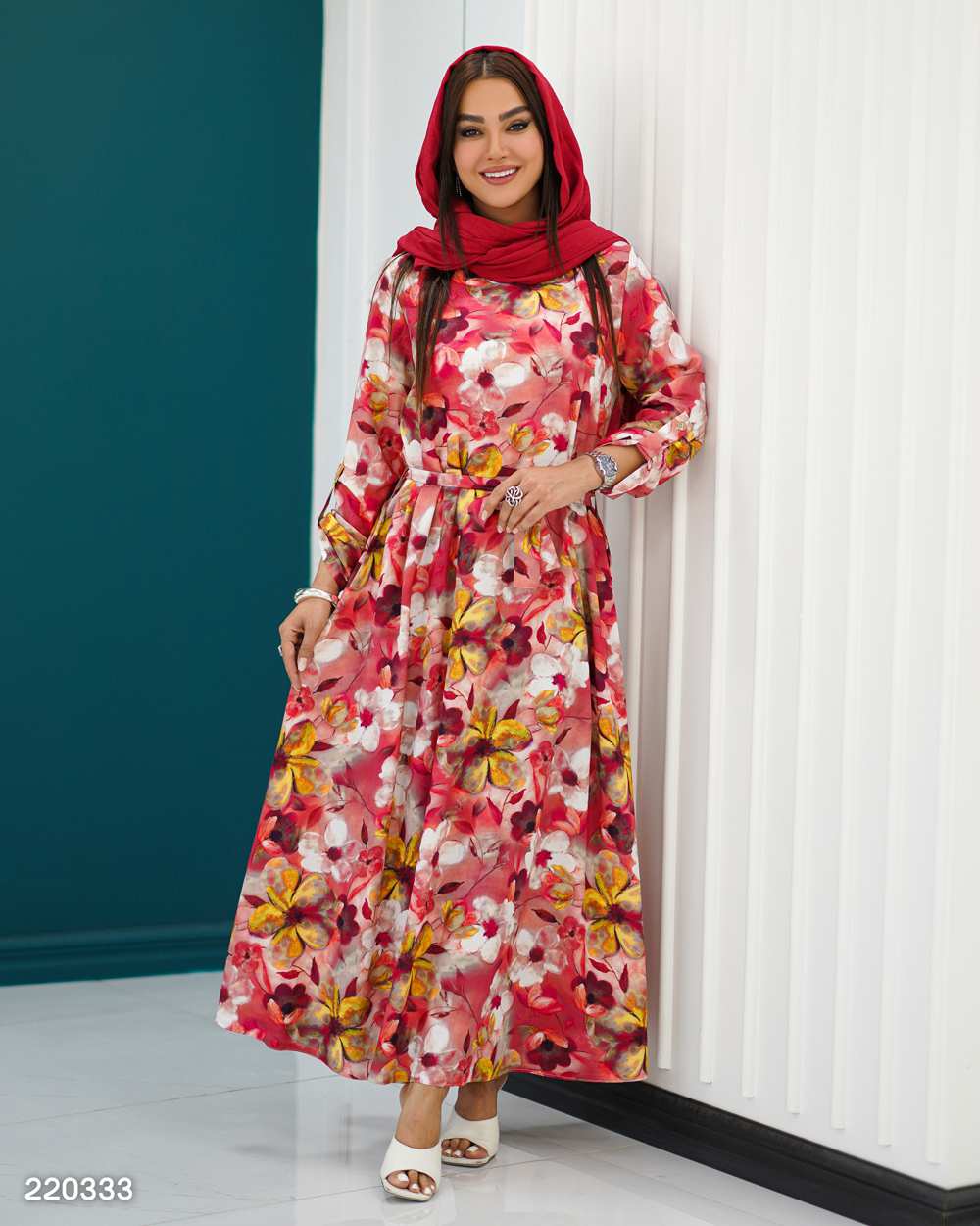 پیراهن ساحلی زنانه مدل رنگین السانا Elsana کد 2203