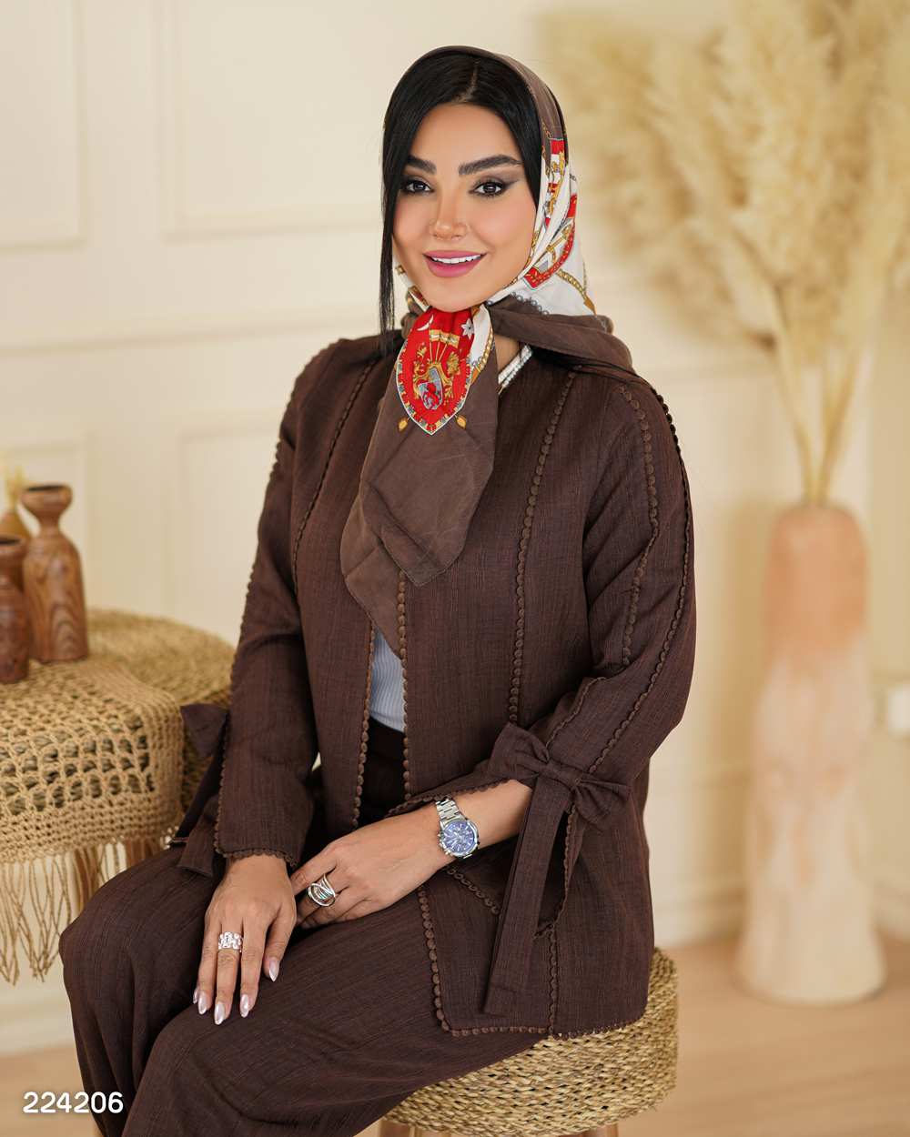 ست کت و شلوار زنانه مدل فلامک السانا Elsana کد 2242