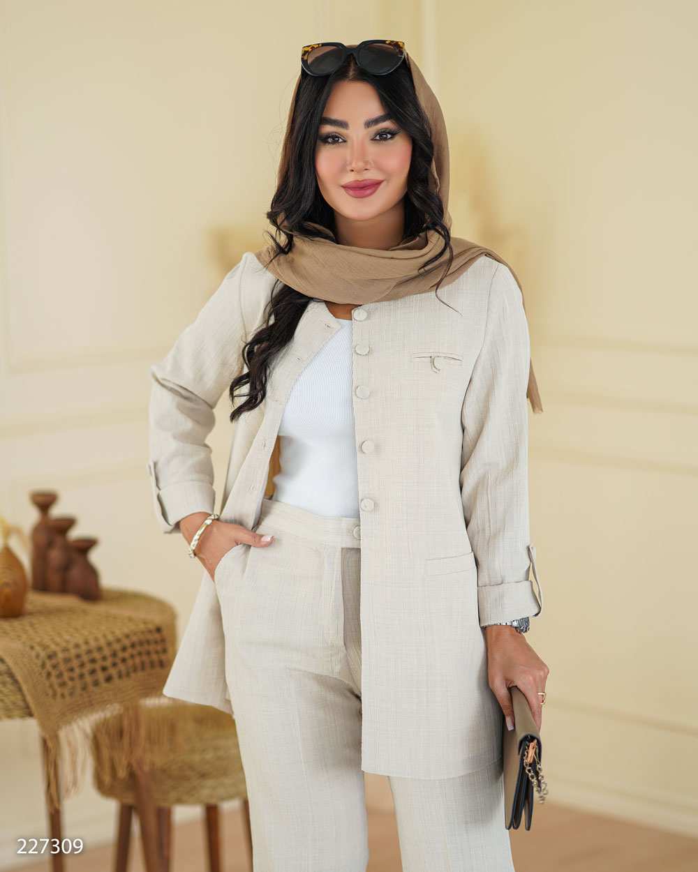 ست مانتو و شلوار زنانه مدل مهزاد السانا Elsana کد 2273