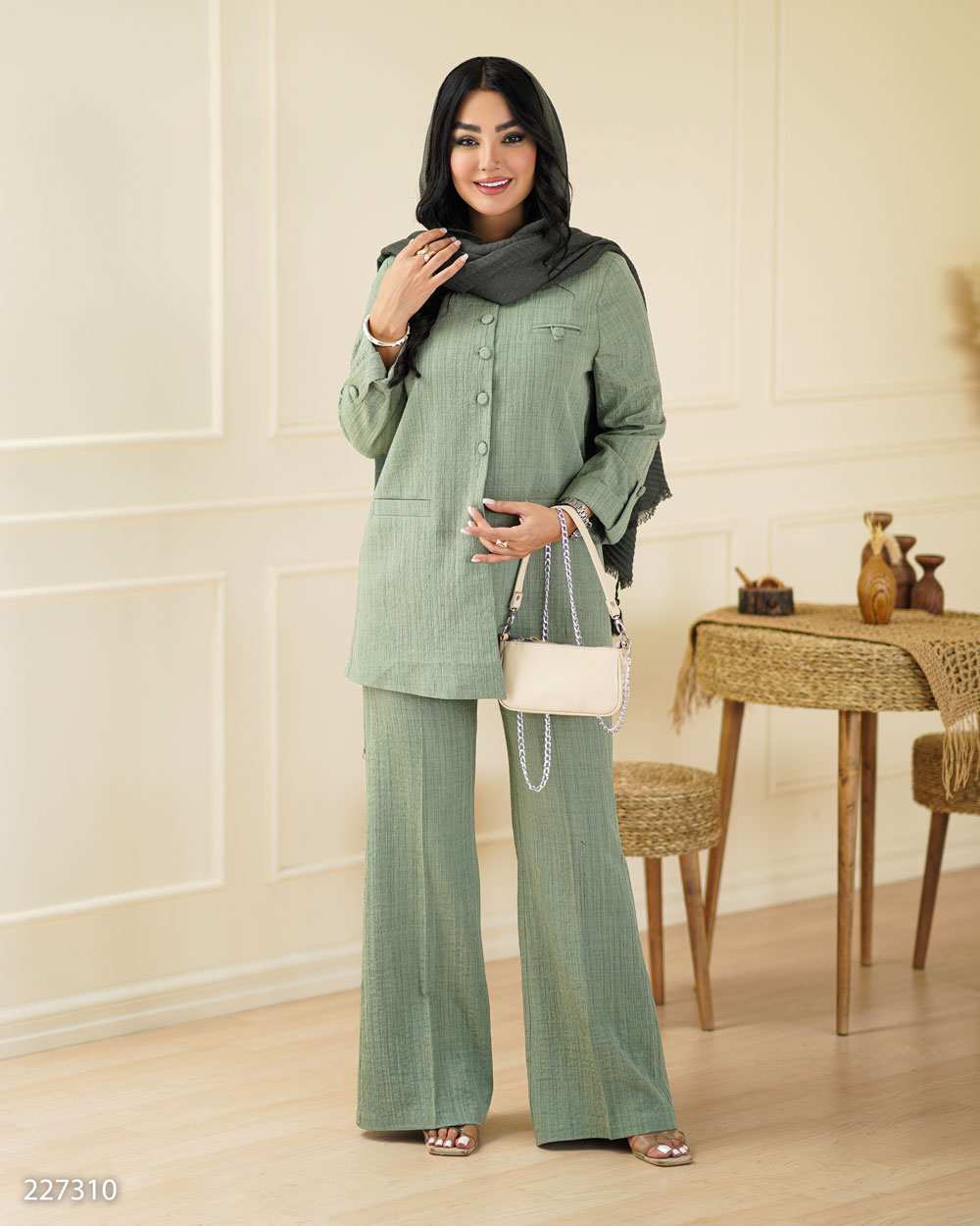 ست مانتو و شلوار زنانه مدل مهزاد السانا Elsana کد 2273