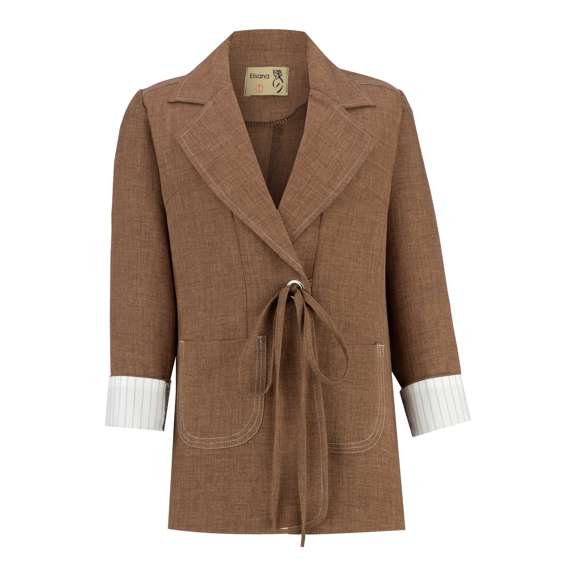 مانتو زنانه دارچینی مدل فانیدالسانا Elsana کد2284