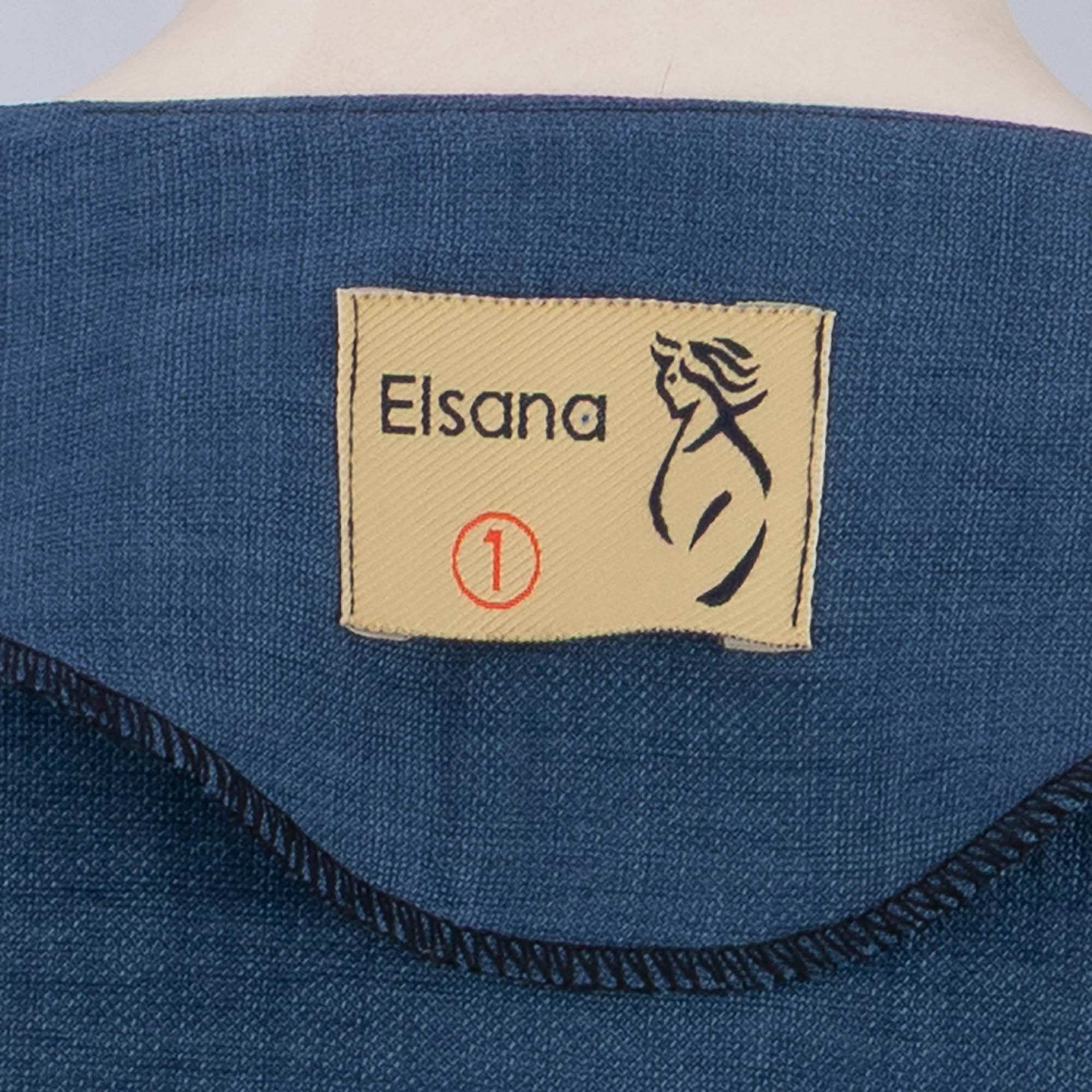 مانتو بلند زنانه آبی نفتی مدل شهرادالسانا Elsana کد2286