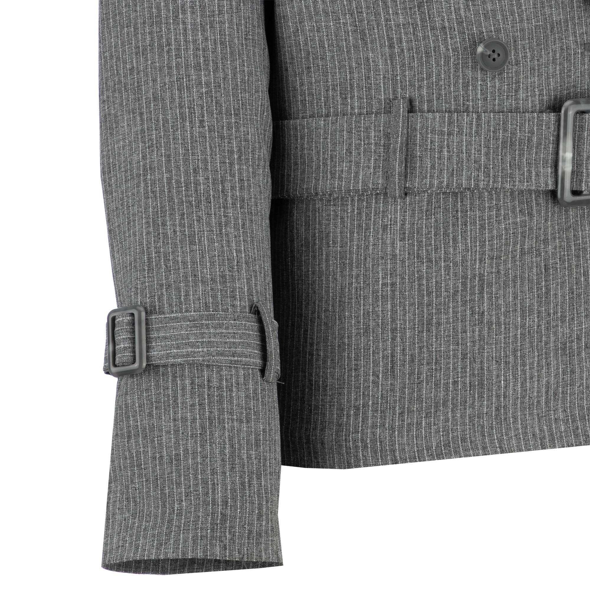 ست کت کراپ و شلوار زنانه طوسی مدل دیپلمات فهامهالسانا Elsana کد2288