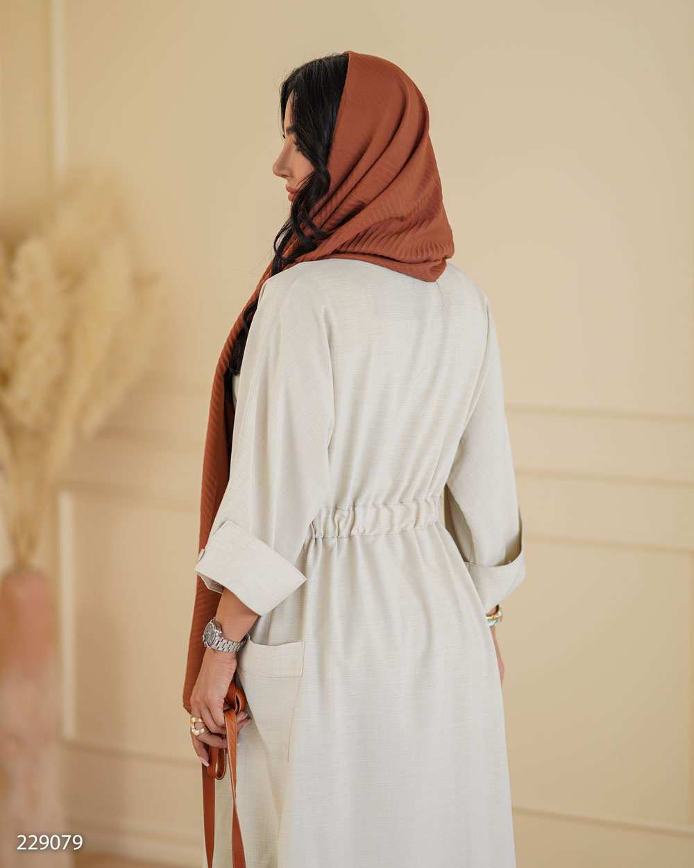 مانتو بلند زنانه استخوانی مدل باتیسالسانا Elsana کد2290
