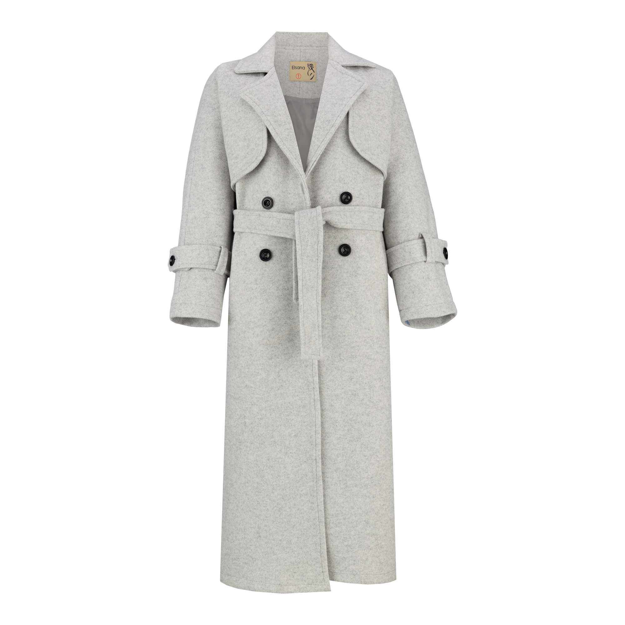 پالتو بلند زنانه طوسی مدل آرواالسانا Elsana کد2294