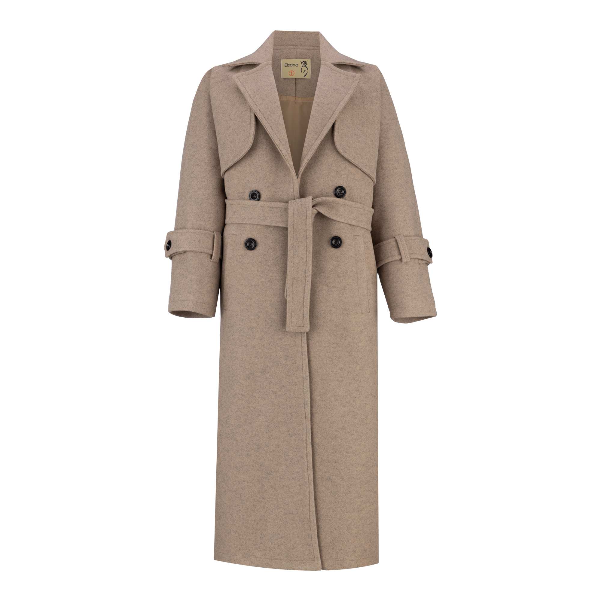 پالتو بلند زنانه نسکافه ای مدل آرواالسانا Elsana کد2294