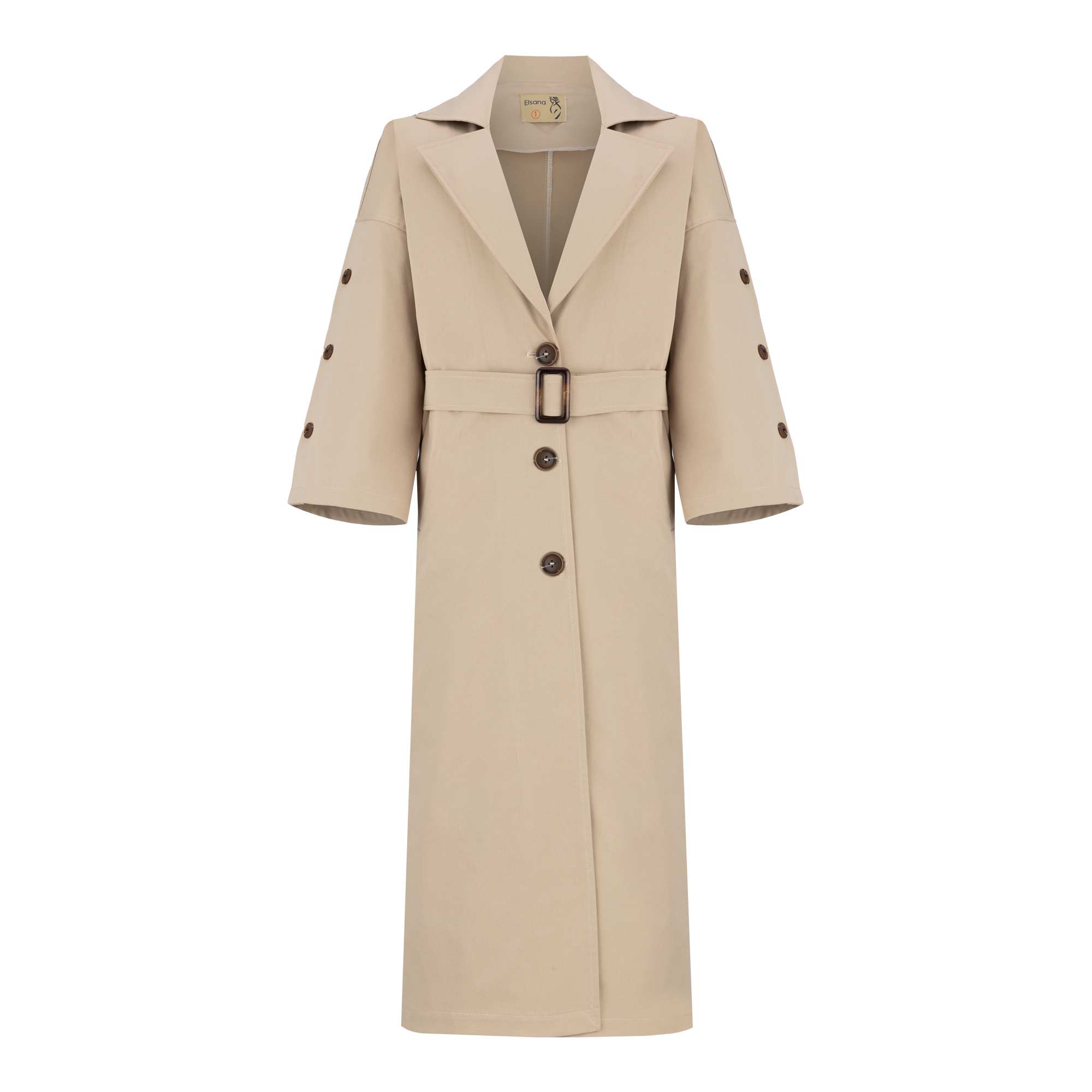 بارانی بلند زنانه کرم مدل آلندالسانا Elsana کد2295