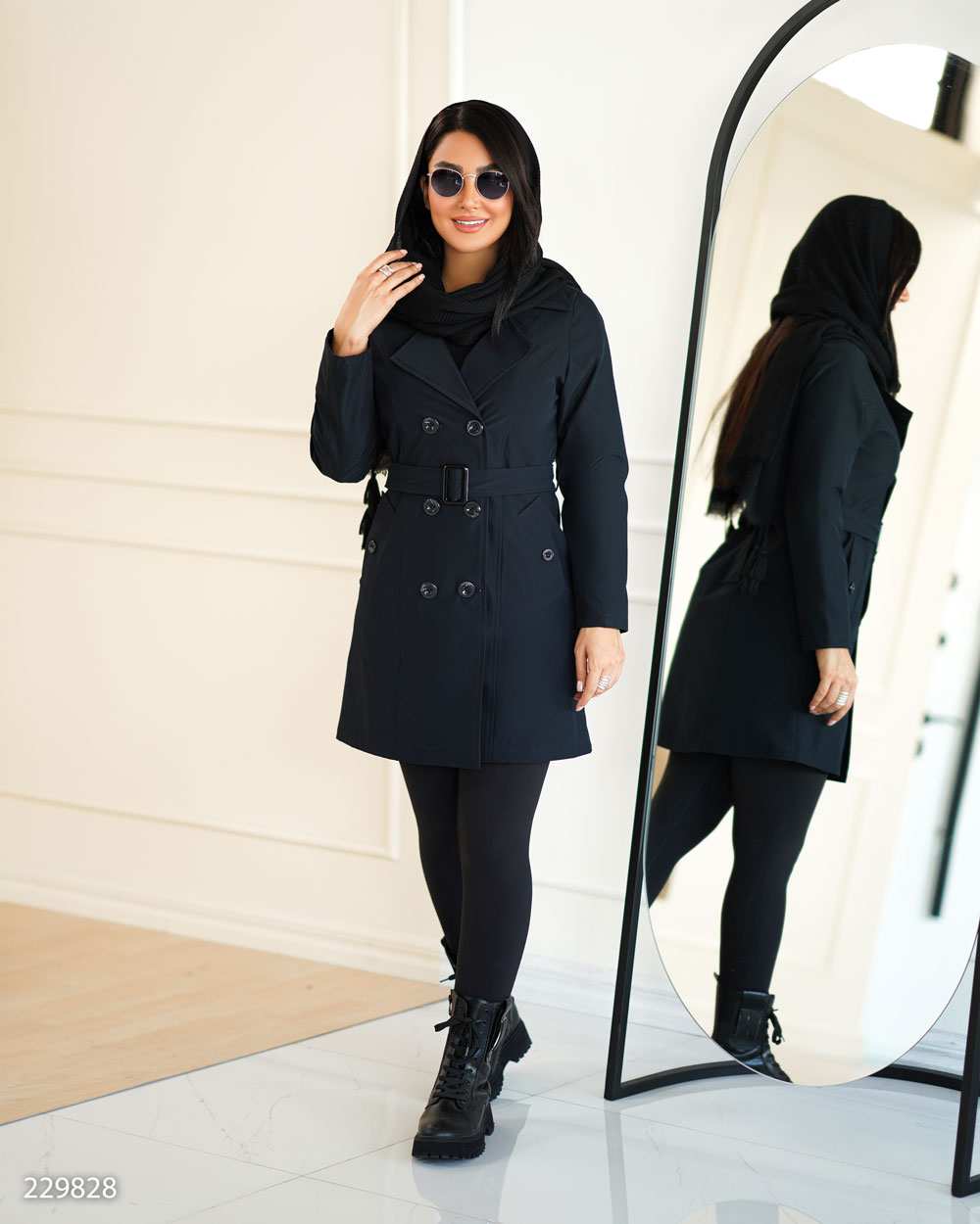 بارانی زنانه سرمه ای تیره مدل جیاناالسانا Elsana کد2298