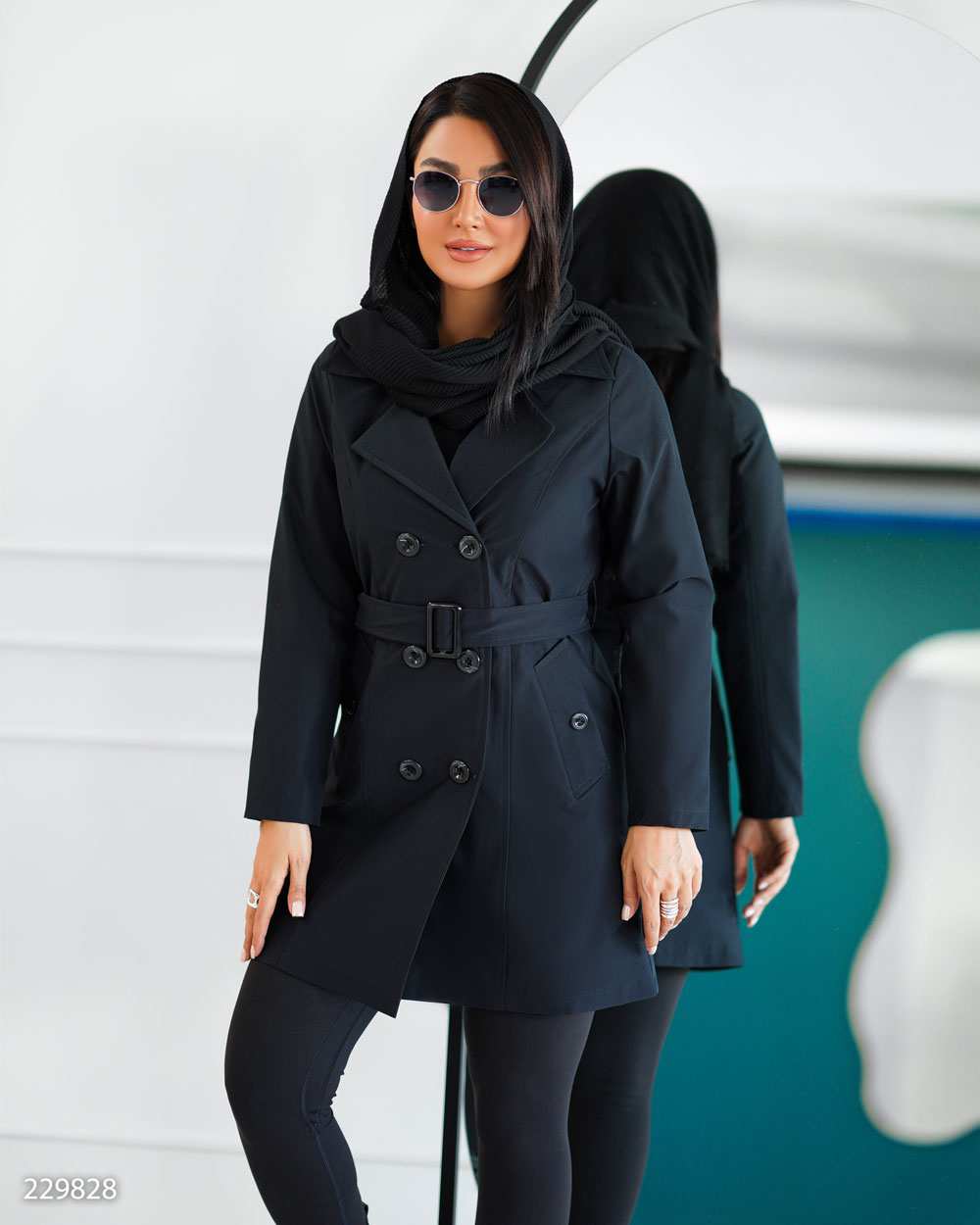 بارانی زنانه سرمه ای تیره مدل جیاناالسانا Elsana کد2298