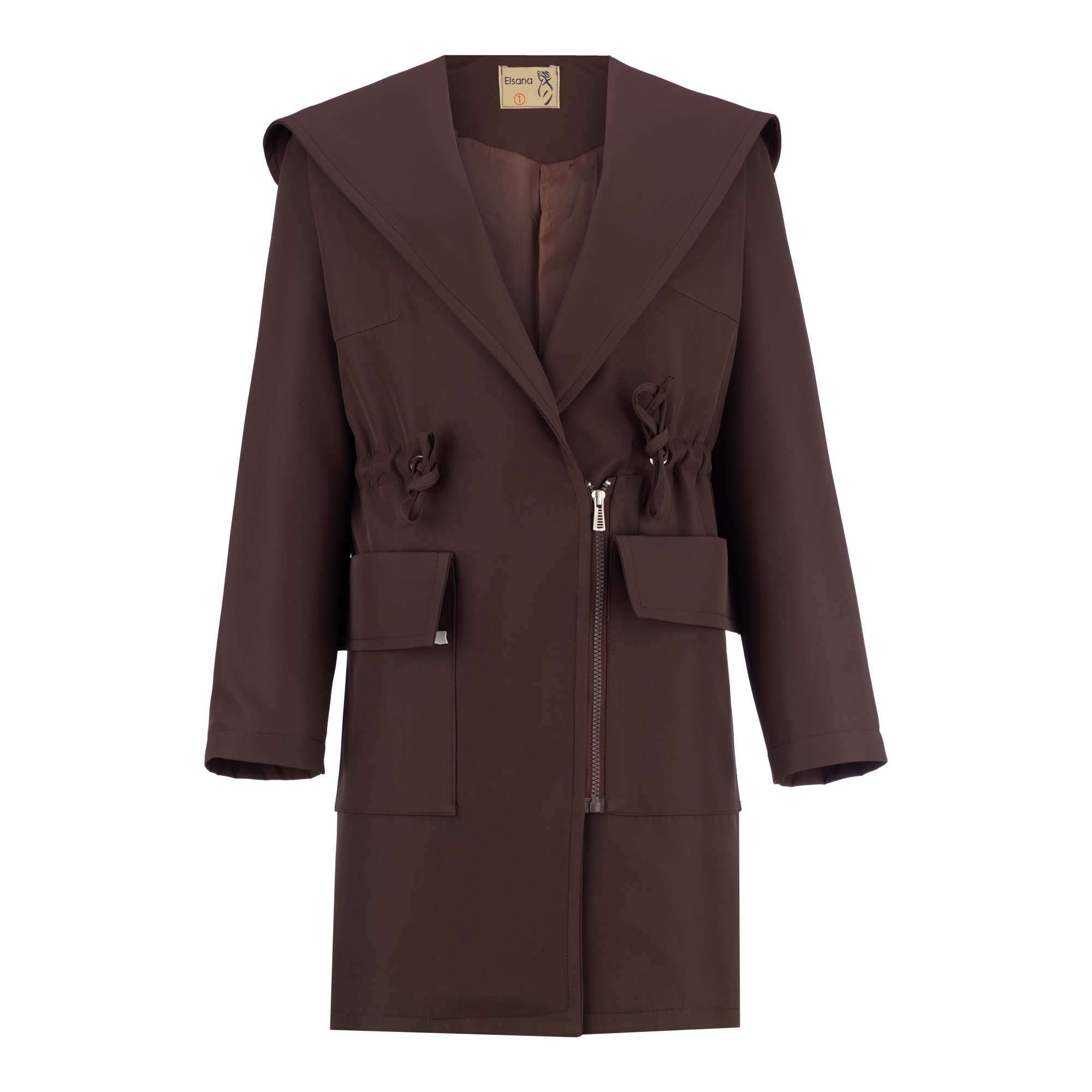 بارانی زنانه قهوه ای مدل هیوانالسانا Elsana کد2301