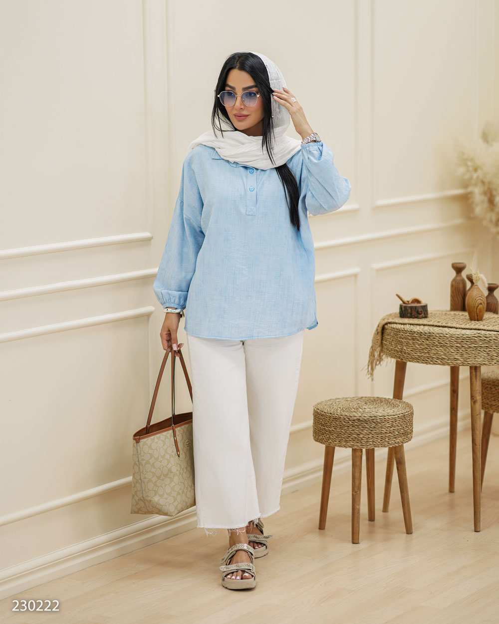 بلوز زنانه آبی مدل شهدیسالسانا Elsana کد2302