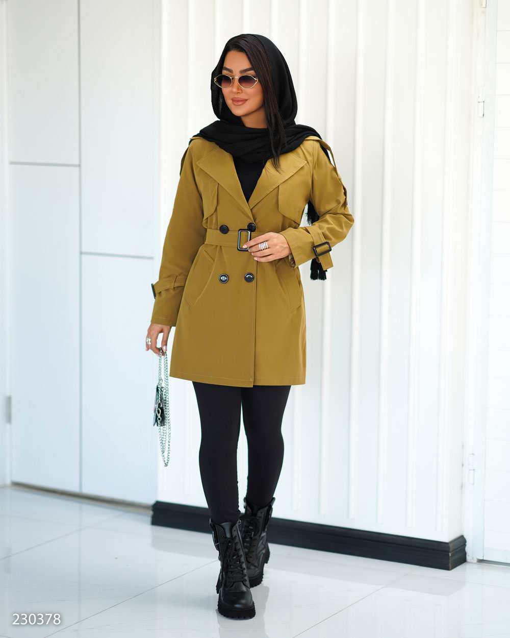 بارانی زنانه حنایی مدل نیکدلالسانا Elsana کد2303