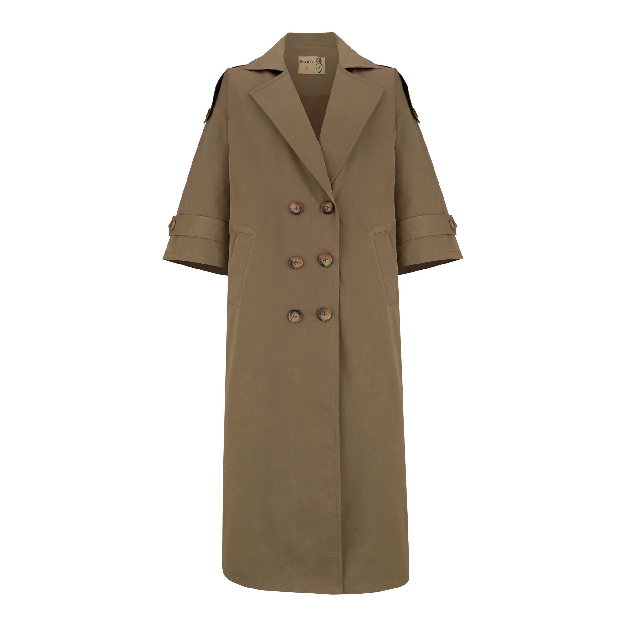 بارانی بلند زنانه حنایی مدل راوشالسانا Elsana کد2305