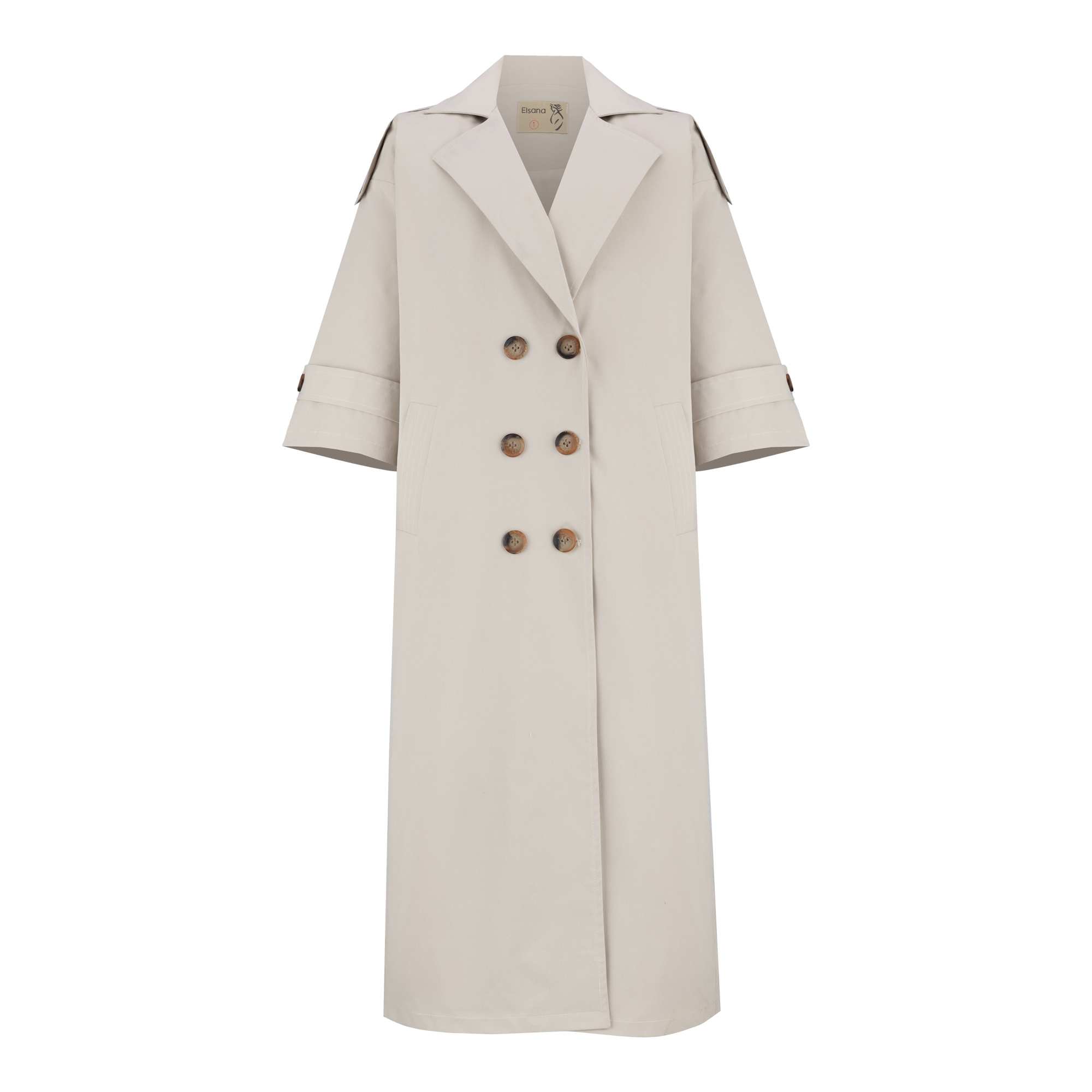 بارانی بلند زنانه استخوانی مدل راوشالسانا Elsana کد2305