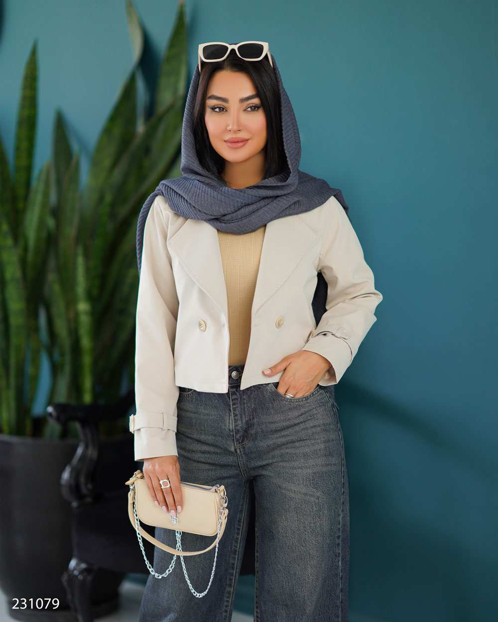 ست بارانی کت و سارافون زنانه استخوانی مدل مینلالسانا Elsana کد2310