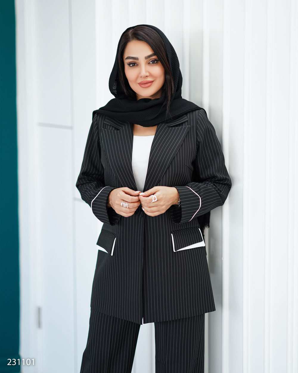 ست کت و شلوار زنانه مشکی مدل ژانیاالسانا Elsana کد2311