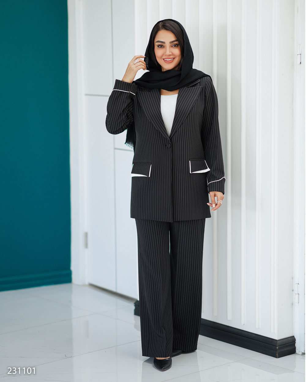 ست کت و شلوار زنانه مشکی مدل ژانیاالسانا Elsana کد2311