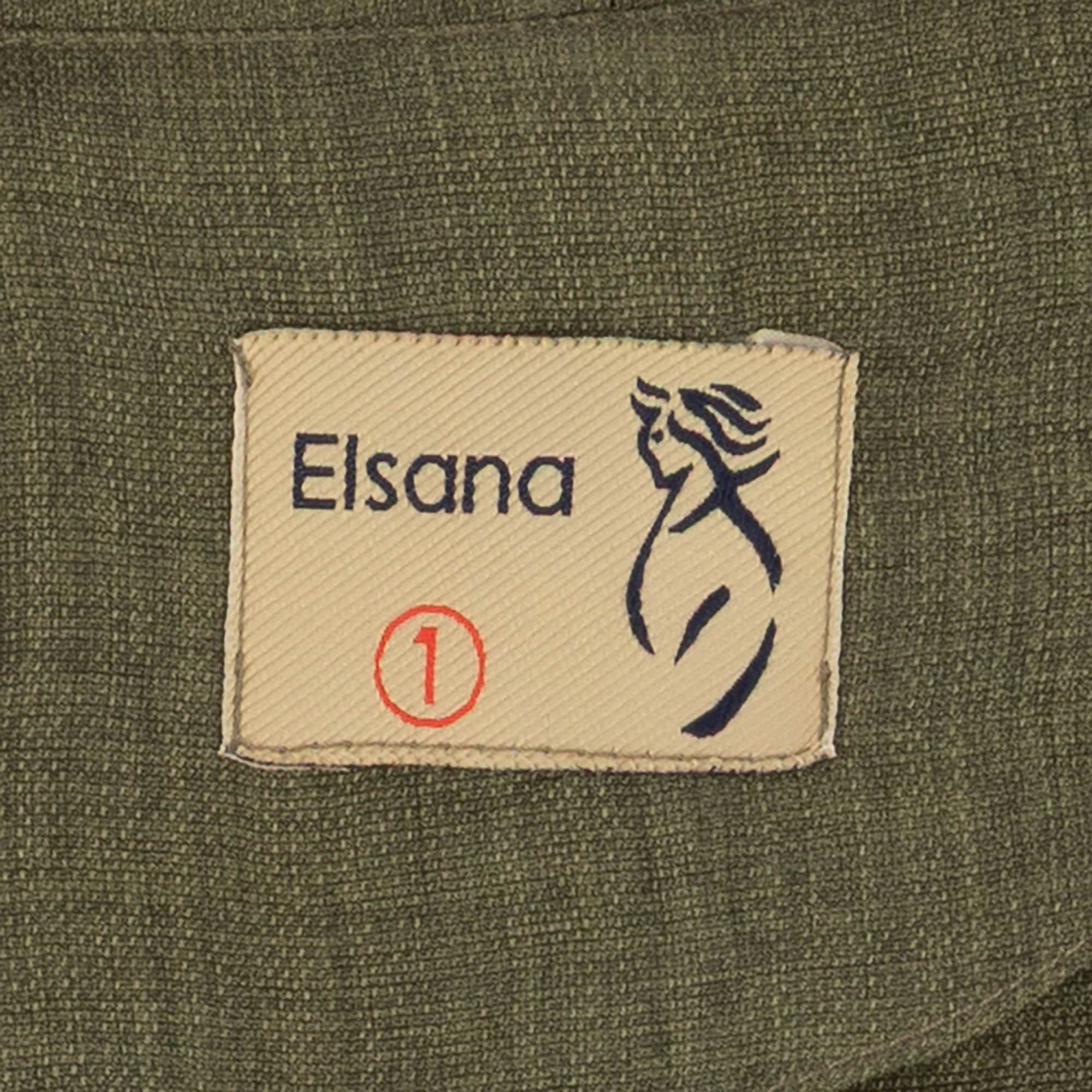 ست شومیز و دامن و کمربند زنانه سبز زیتونی مدل هانیسالسانا Elsana کد2312