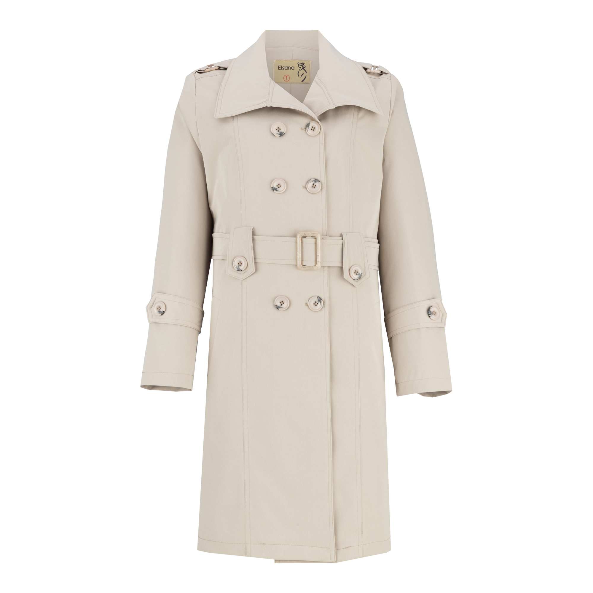 بارانی بلند زنانه استخوانی مدل ژیانوالسانا Elsana کد2313