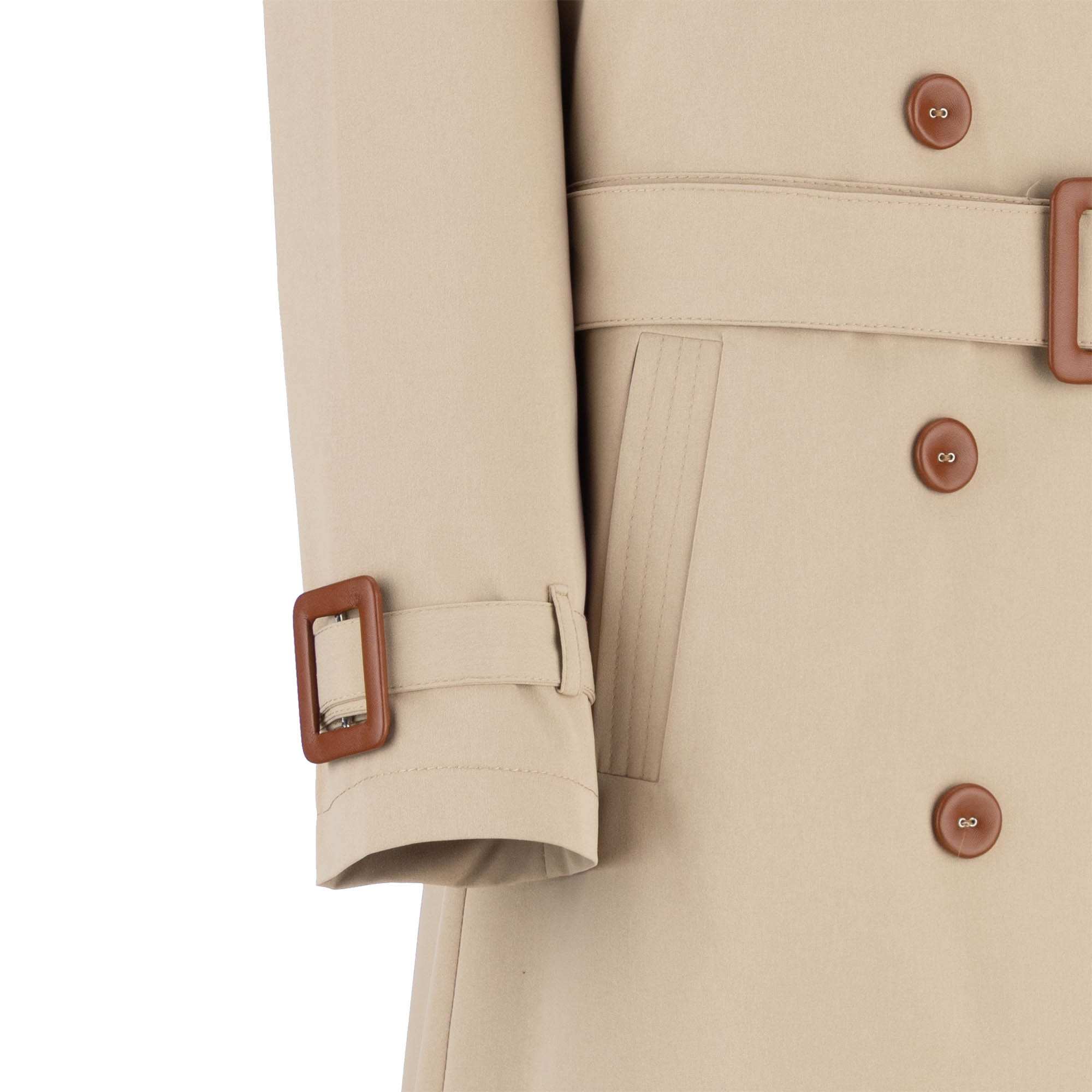 بارانی بلند زنانه کرم مدل سایداالسانا Elsana کد2316