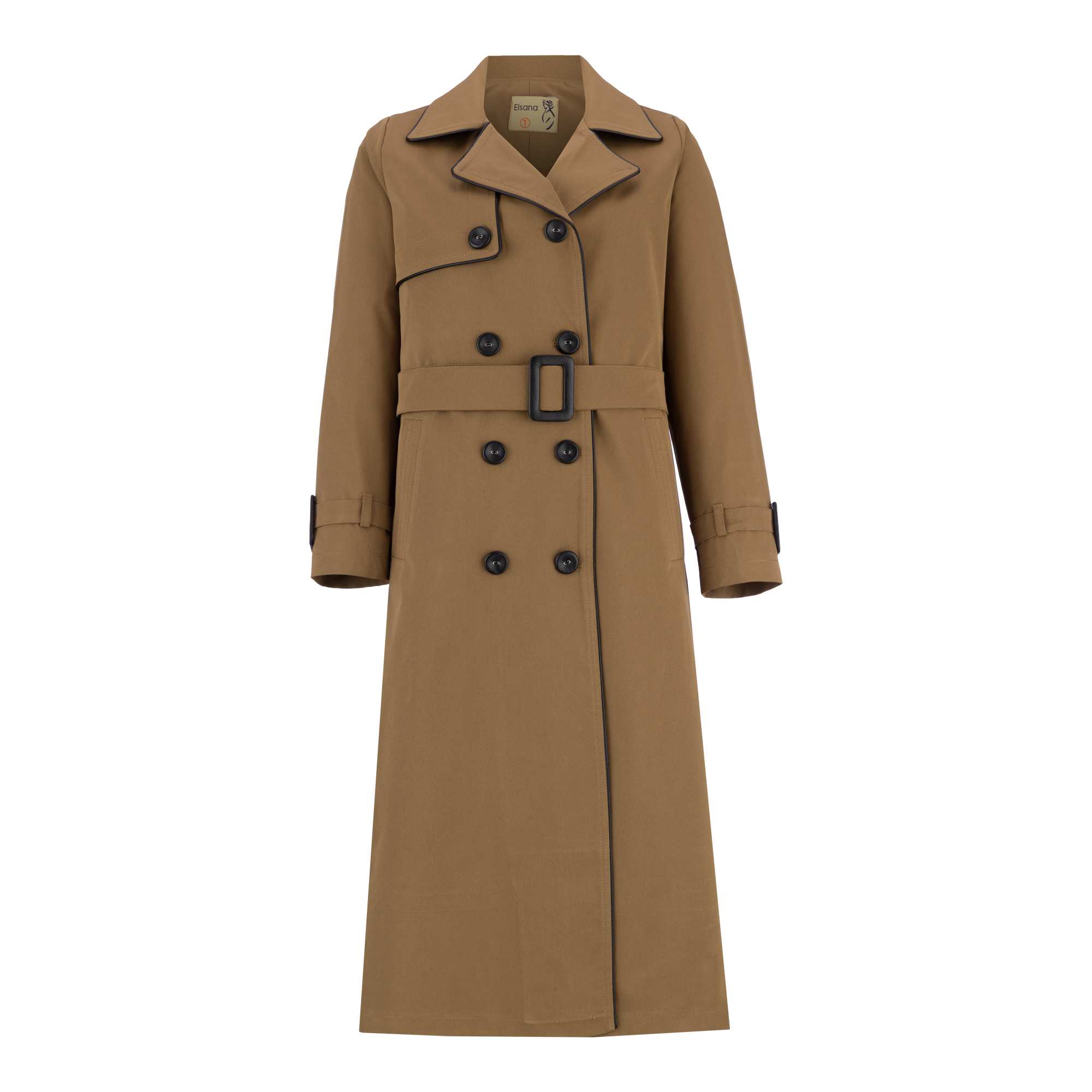 بارانی بلند زنانه موکایی مدل سایداالسانا Elsana کد2316