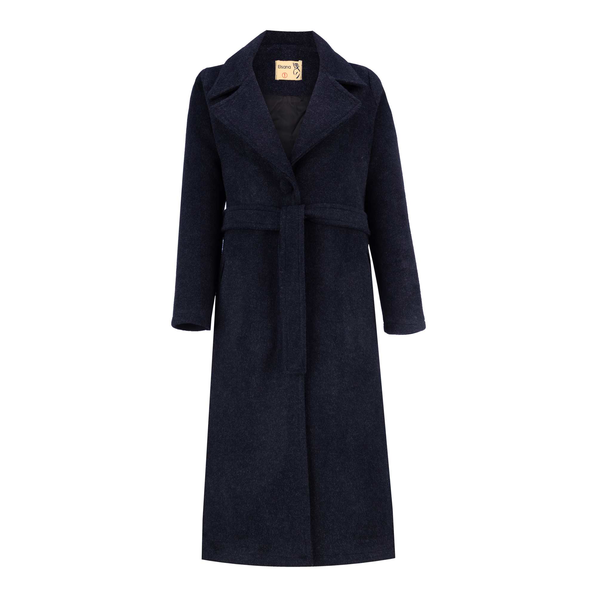 پالتو بلند زنانه سرمه ای مدل پیوندالسانا Elsana کد2319