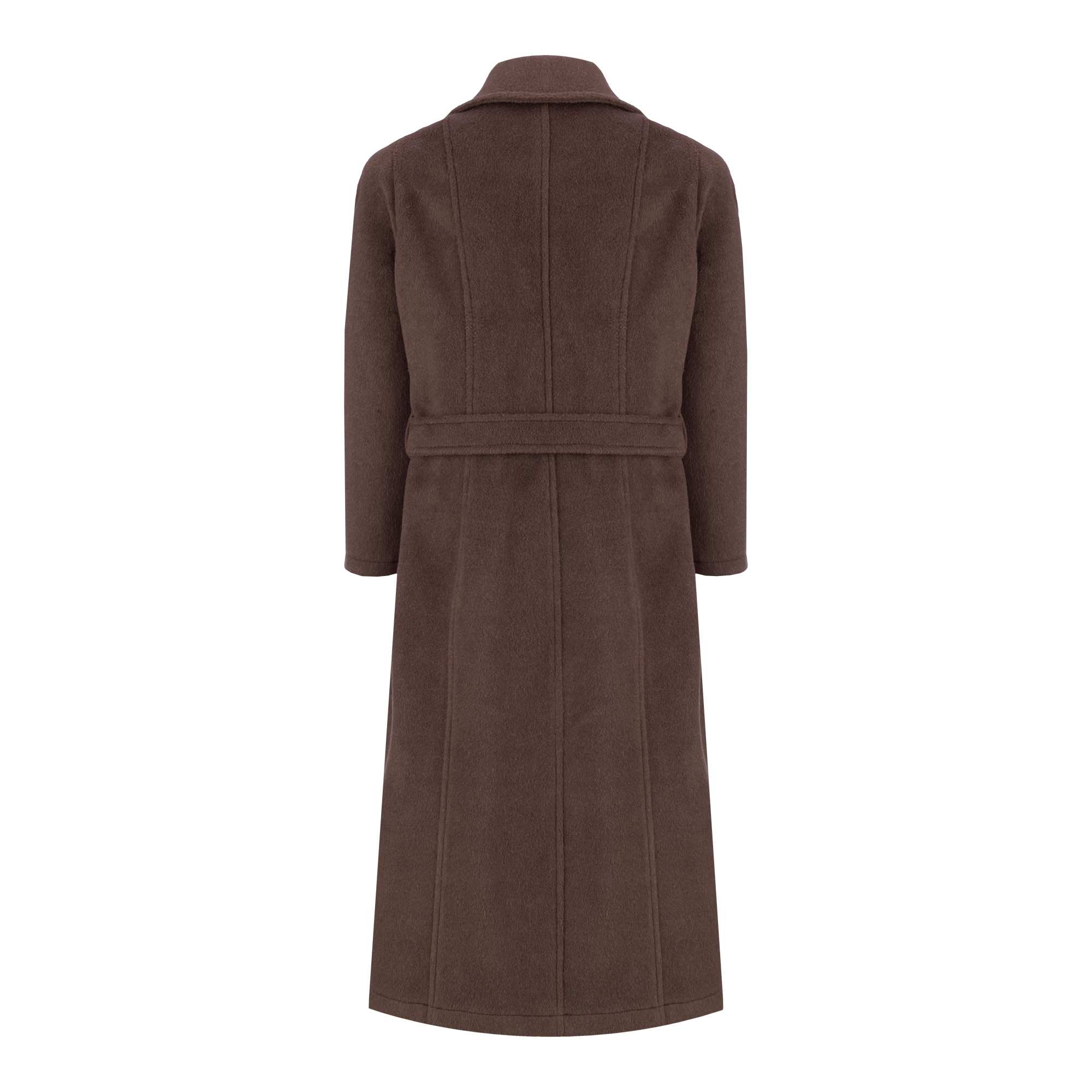 پالتو بلند زنانه قهوه ای مدل پیوندالسانا Elsana کد2319