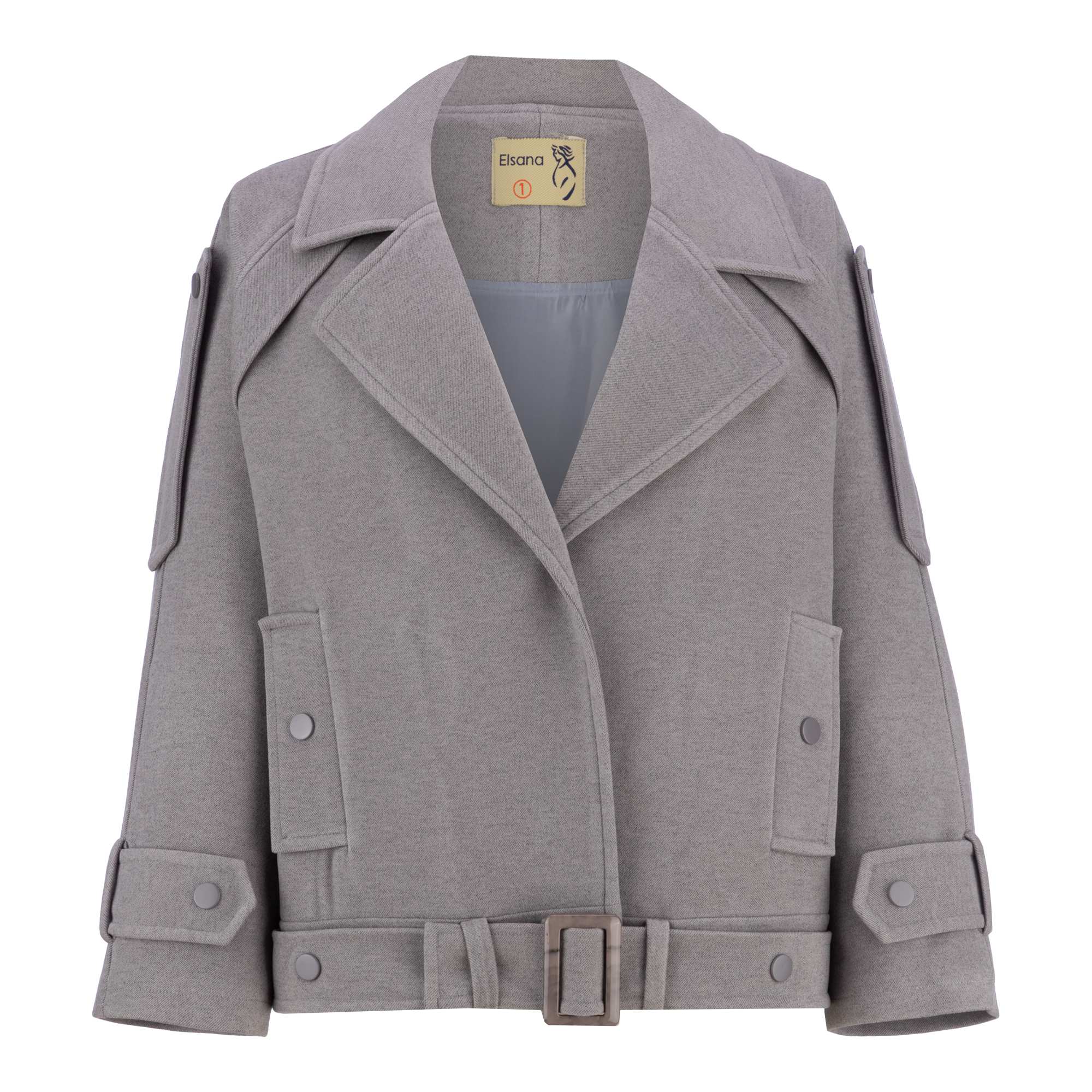 پالتو زنانه طوسی مدل سروهالسانا Elsana کد2323