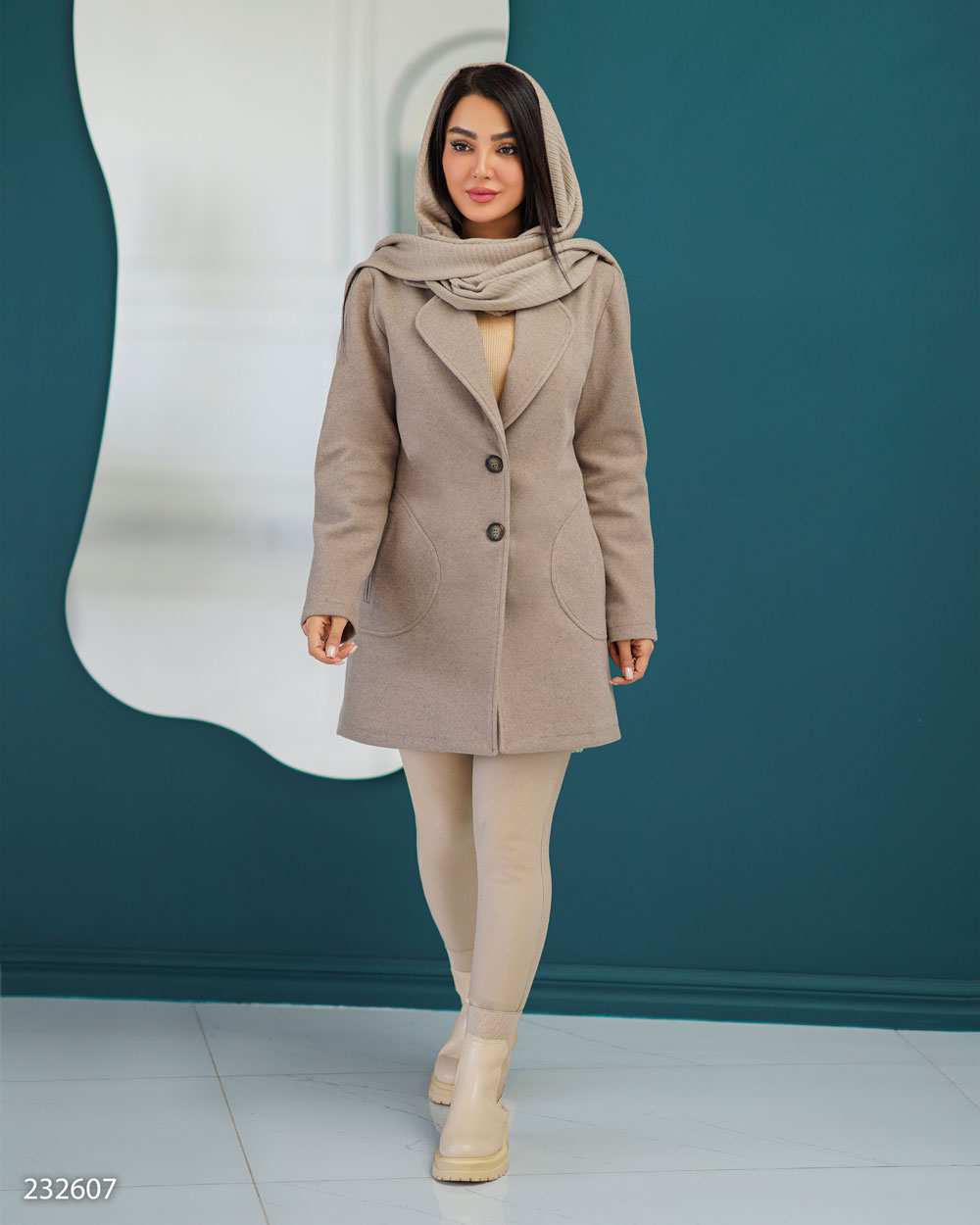 پالتو زنانه شکلاتی مدل حمیراالسانا Elsana کد2326