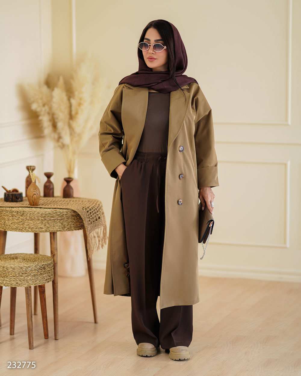 بارانی بلند زنانه موکایی مدل نوشاد السانا Elsana کد2327