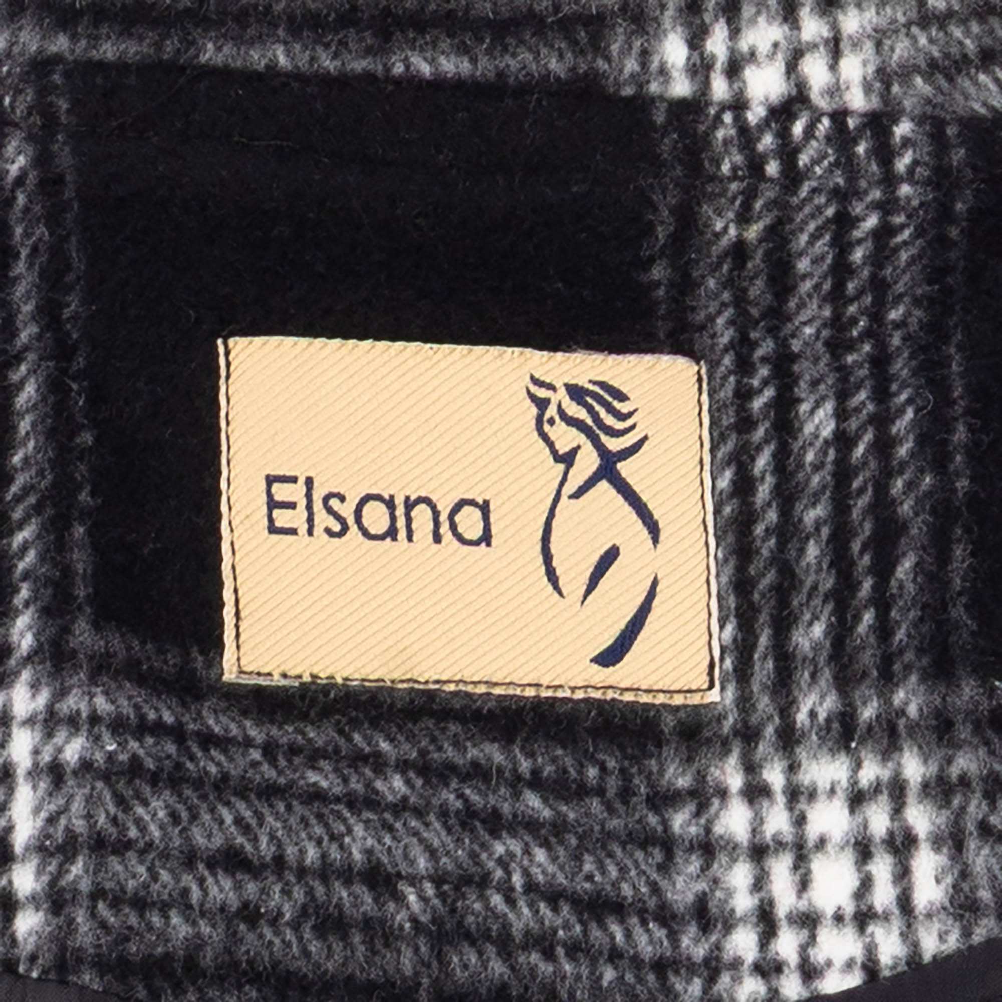 پالتو زنانه مشکی مدل چهارخانه مدیا السانا Elsana کد2331
