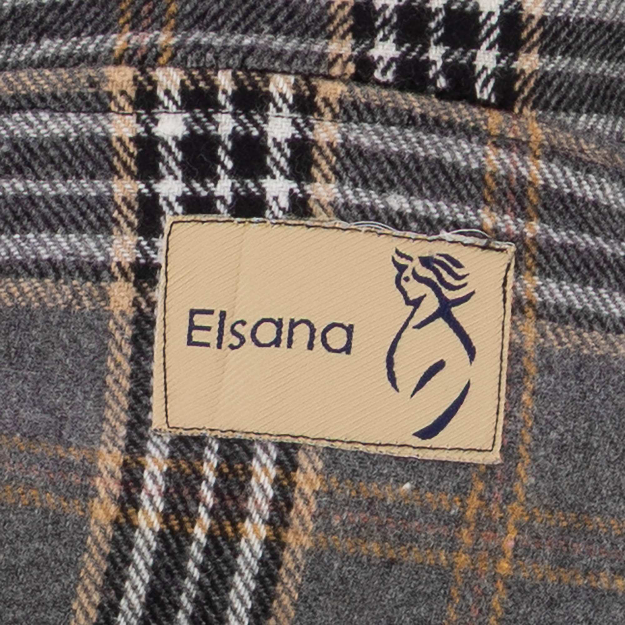 پالتو زنانه خردلی مدل چهارخانه مدیا السانا Elsana کد2331