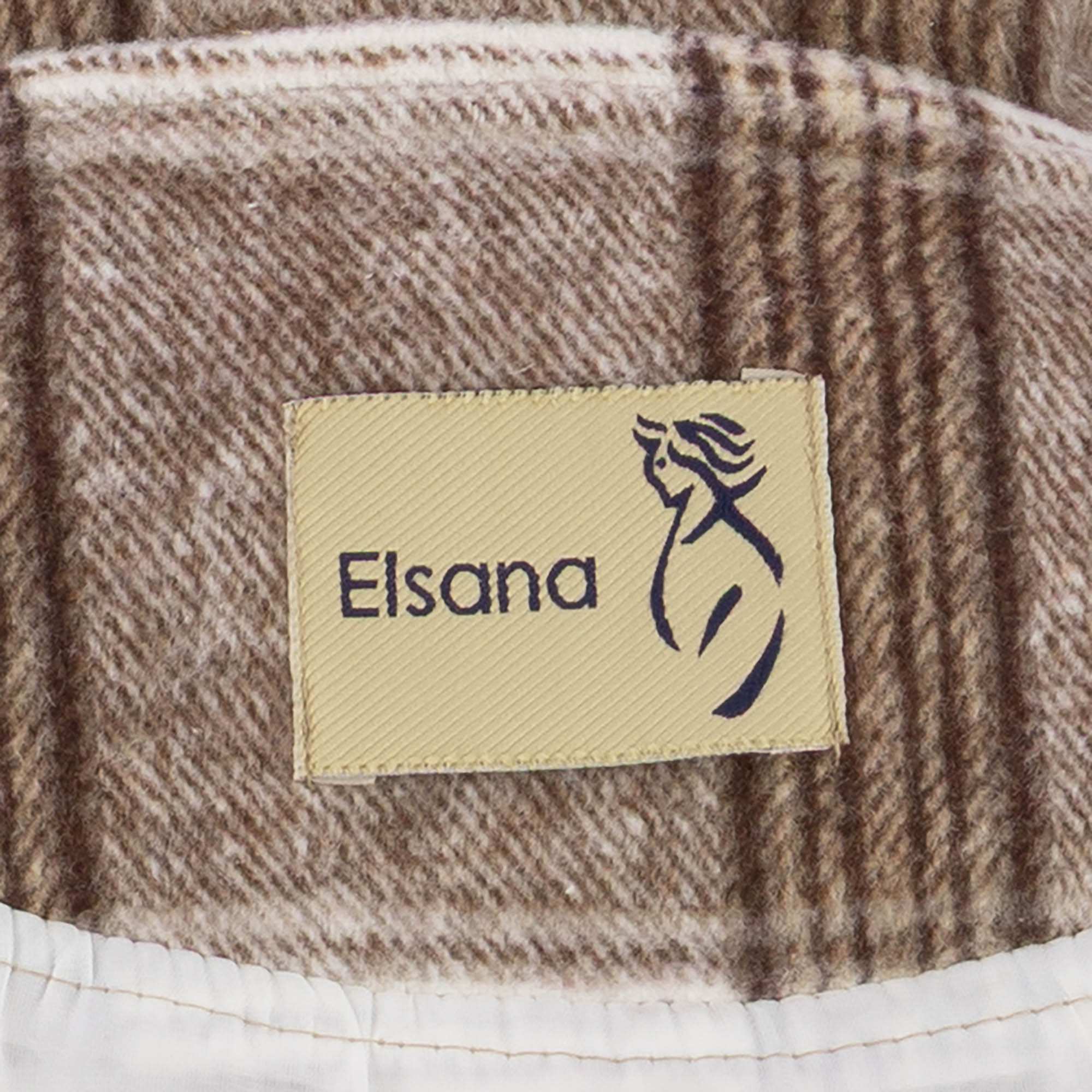 پالتو زنانه نسکافه ای مدل چهارخانه مدیا السانا Elsana کد2331