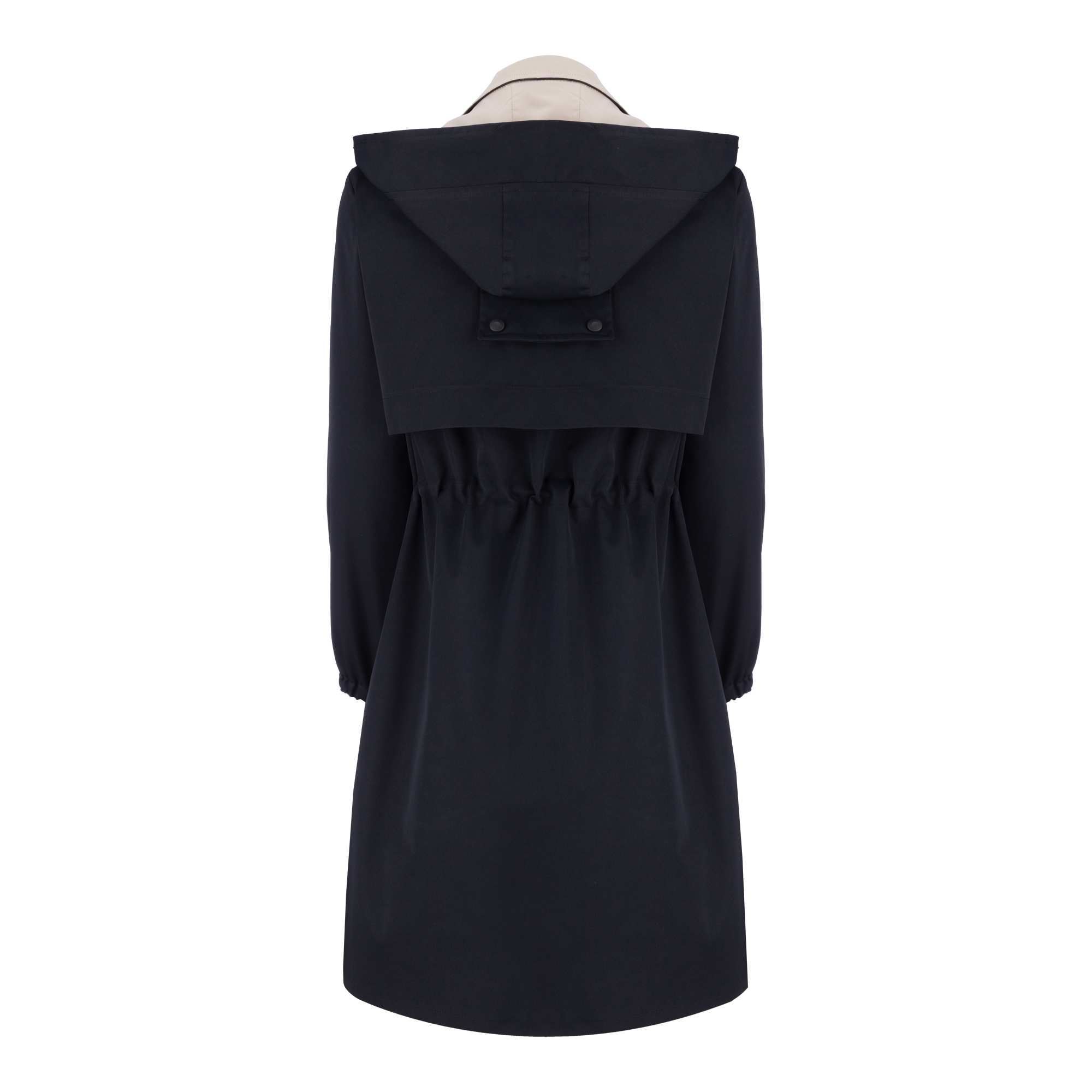 بارانی بلند زنانه سرمه ای کرم مدل مهزین السانا Elsana کد 2321