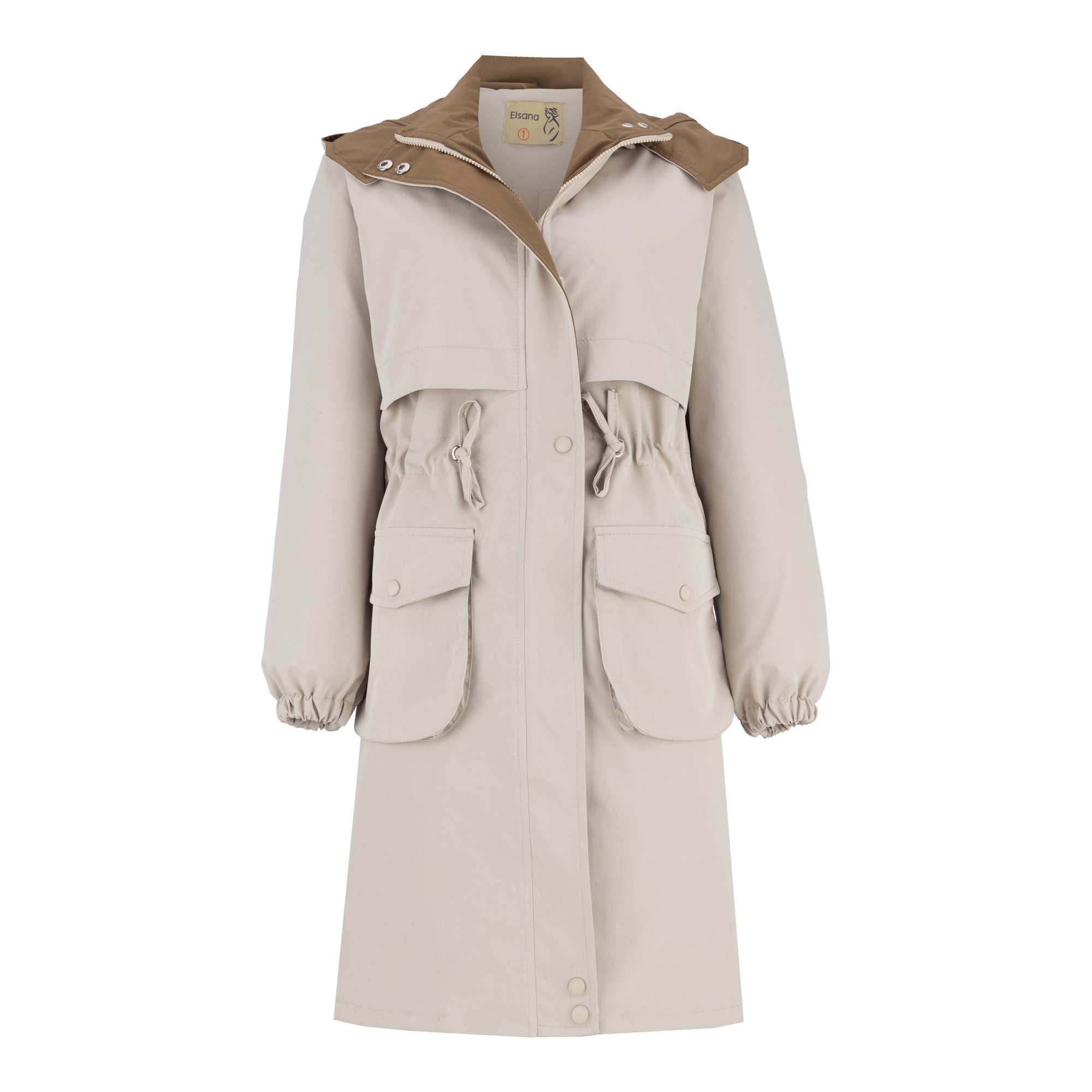 بارانی بلند زنانه استخوانی مدل مهزین السانا Elsana کد 2321