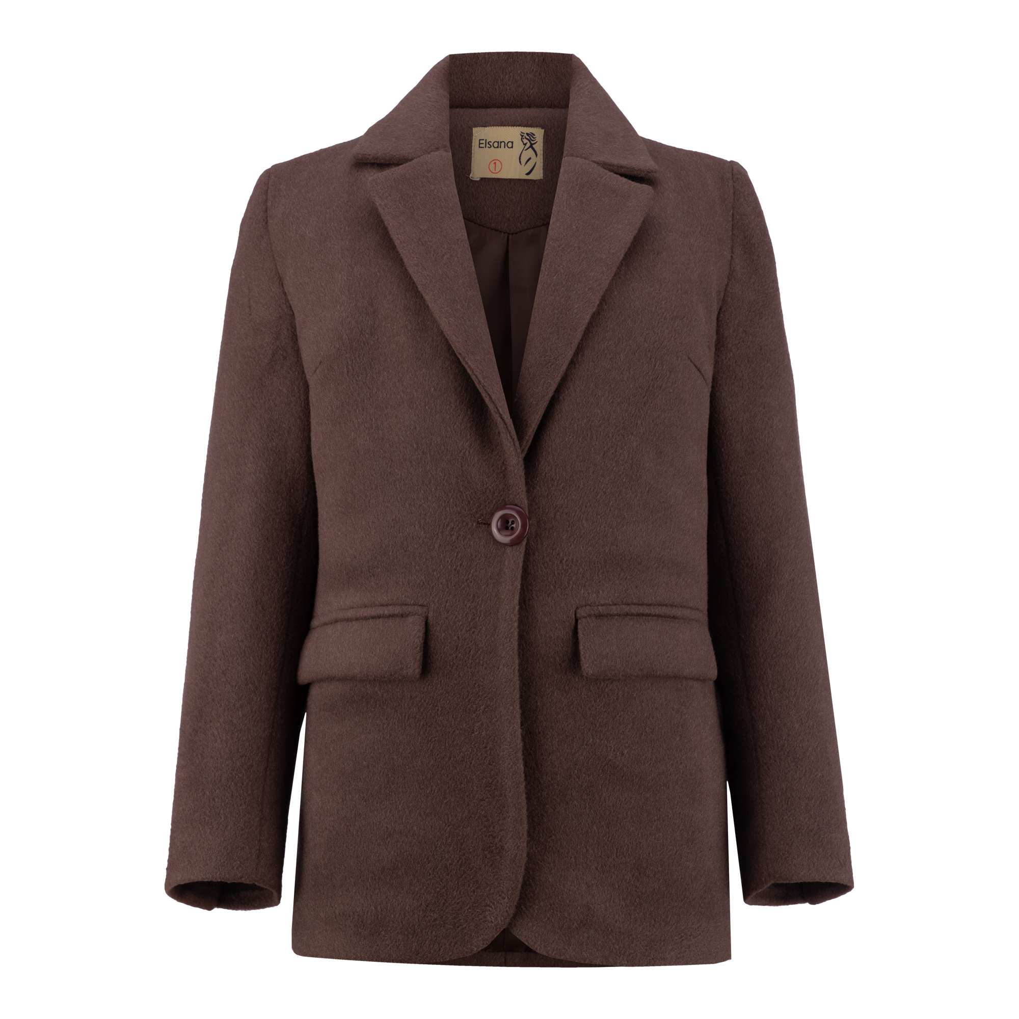 پالتو زنانه فوتر قهوه ای مدل ماه منیر السانا Elsana کد 2328