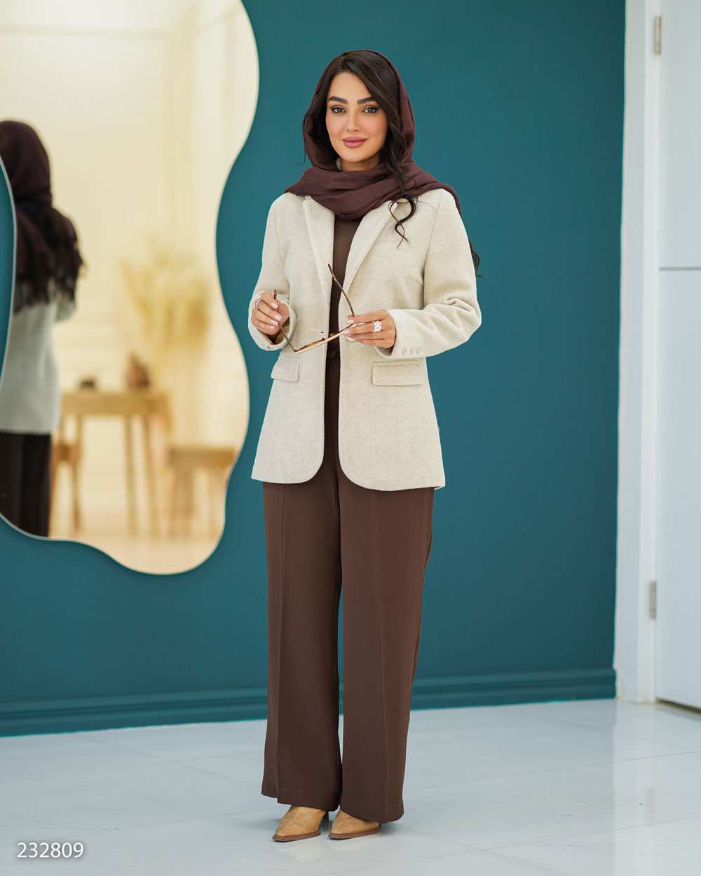 پالتو زنانه فوتر شیری مدل ماه منیر السانا Elsana کد 2328