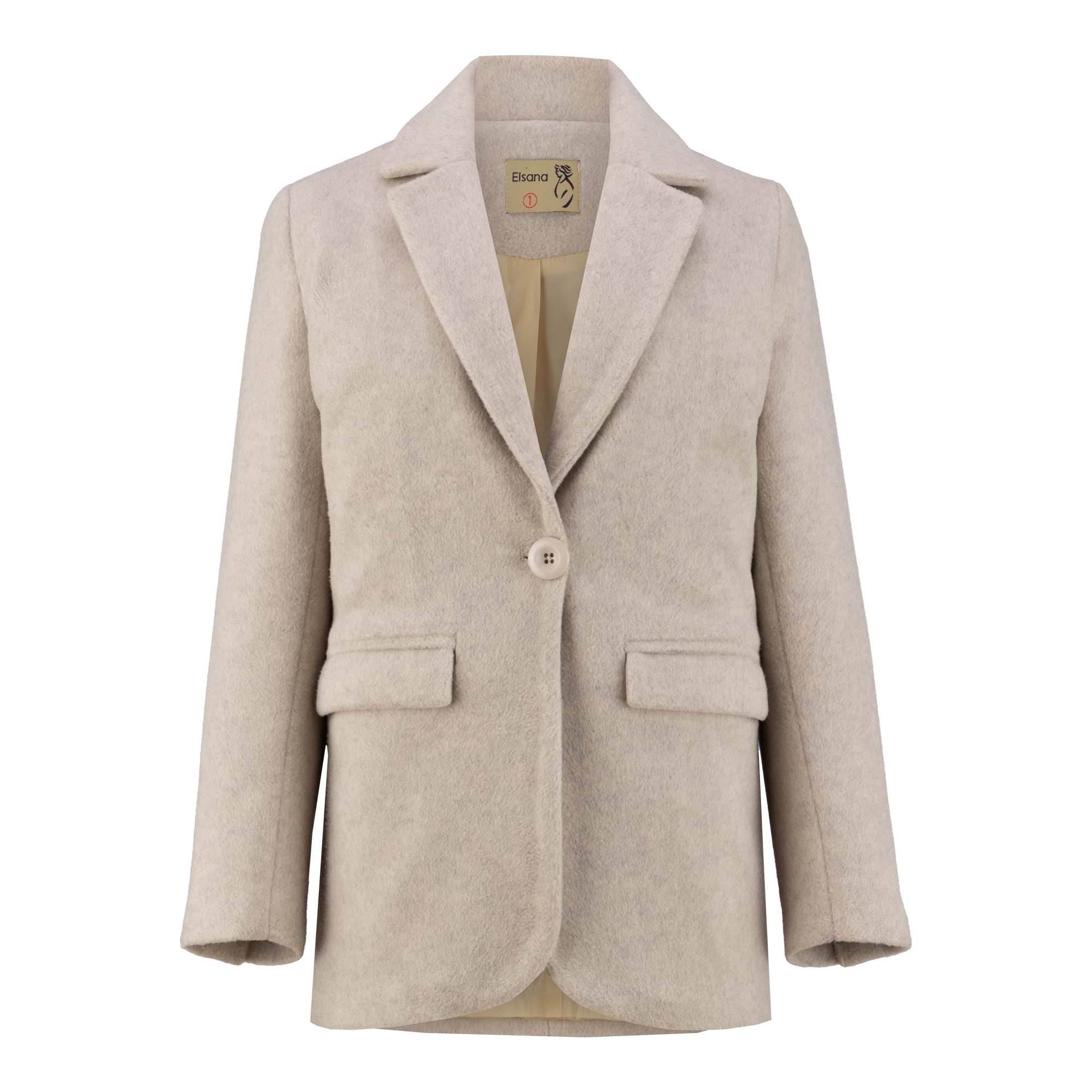 پالتو زنانه فوتر شیری مدل ماه منیر السانا Elsana کد 2328