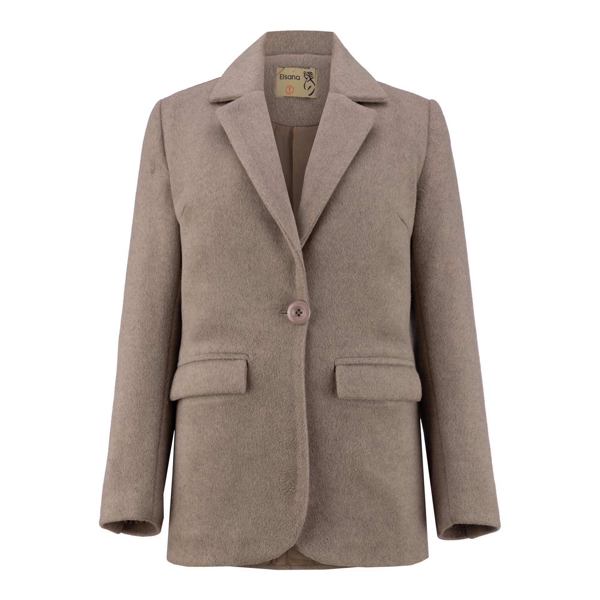 پالتو زنانه فوتر خاکی مدل ماه منیر السانا Elsana کد 2328