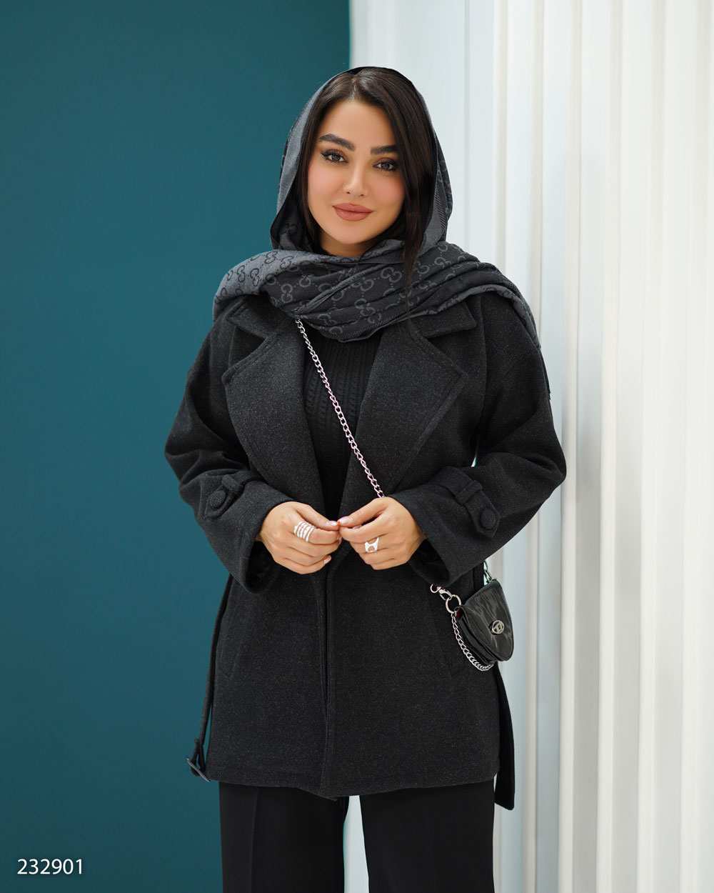 پالتو زنانه فوتر مشکی مدل نلین السانا Elsana کد 2329