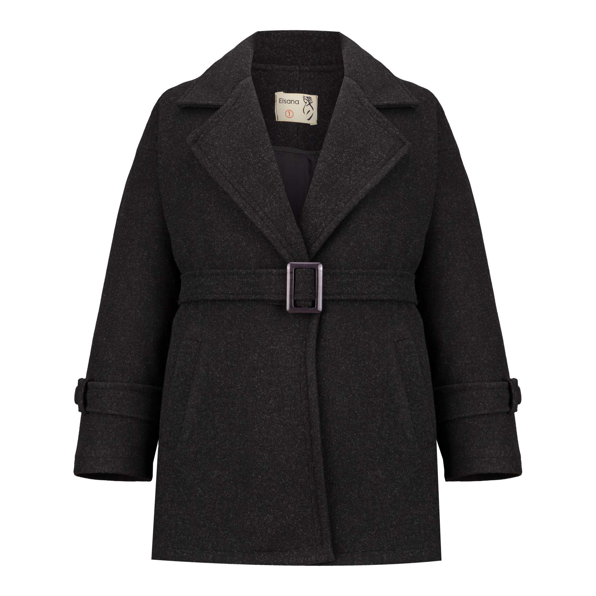 پالتو زنانه فوتر مشکی مدل نلین السانا Elsana کد 2329