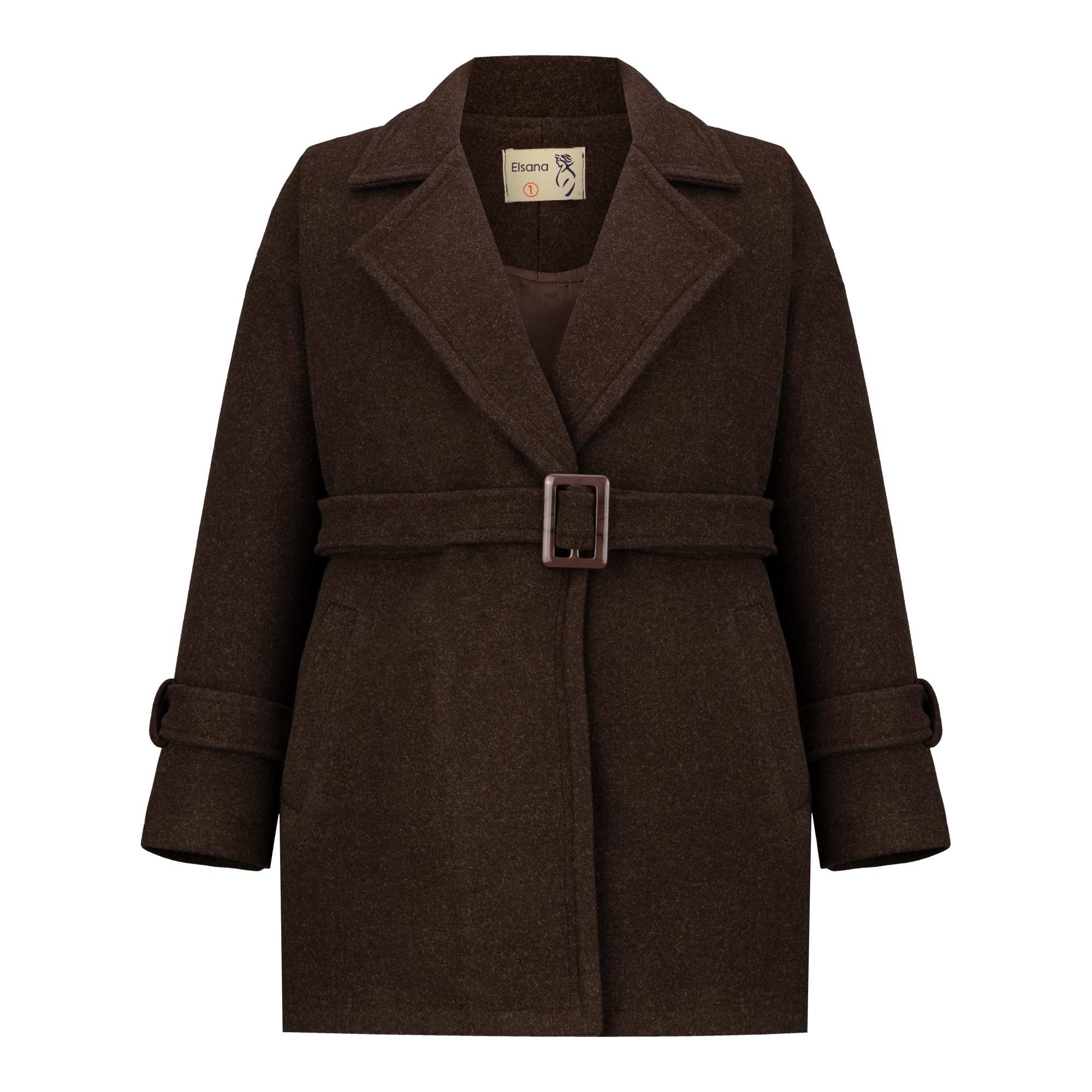 پالتو زنانه فوتر قهوه ای مدل نلین السانا Elsana کد 2329