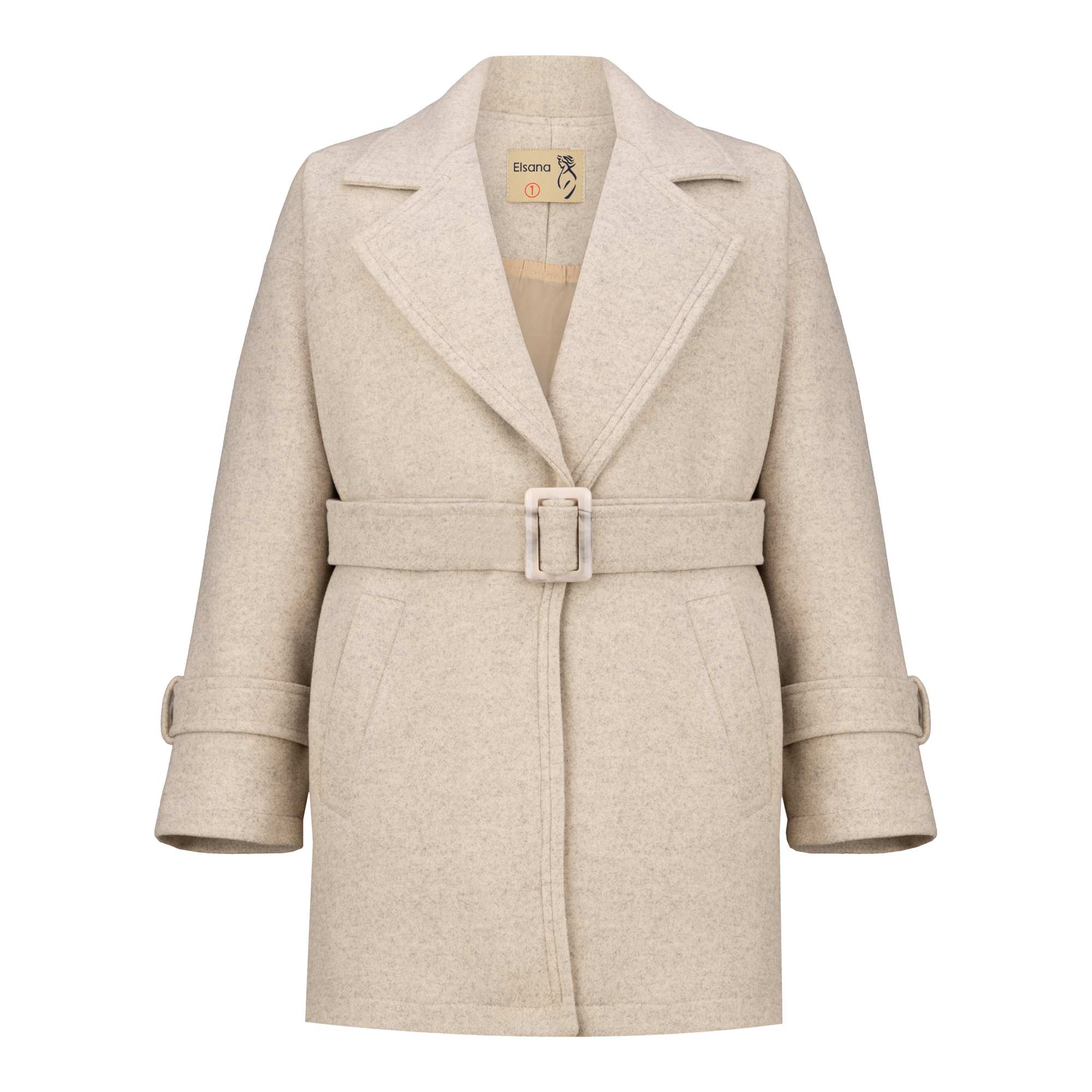 پالتو زنانه فوتر کرم مدل نلین السانا Elsana کد 2329