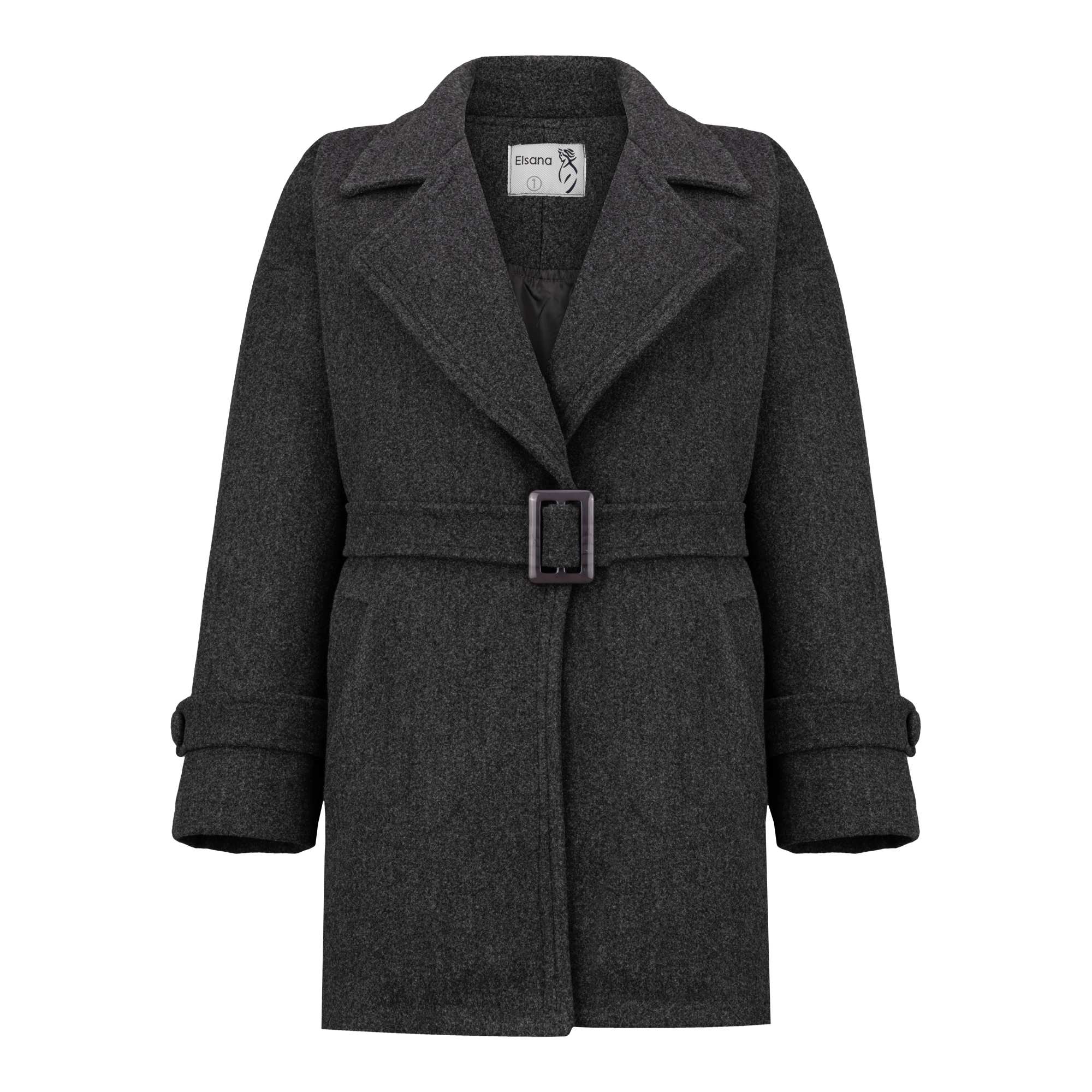 پالتو زنانه فوتر زغالی مدل نلین السانا Elsana کد 2329