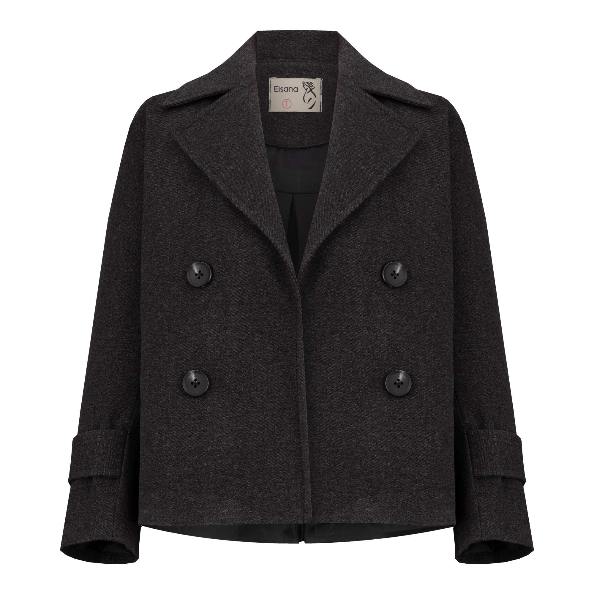 پالتو زنانه زغالی مدل مرجانه السانا Elsana کد 2332