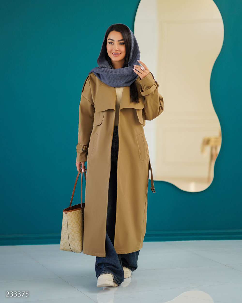 بارانی بلند زنانه موکایی مدل شهلا السانا Elsana کد 2333
