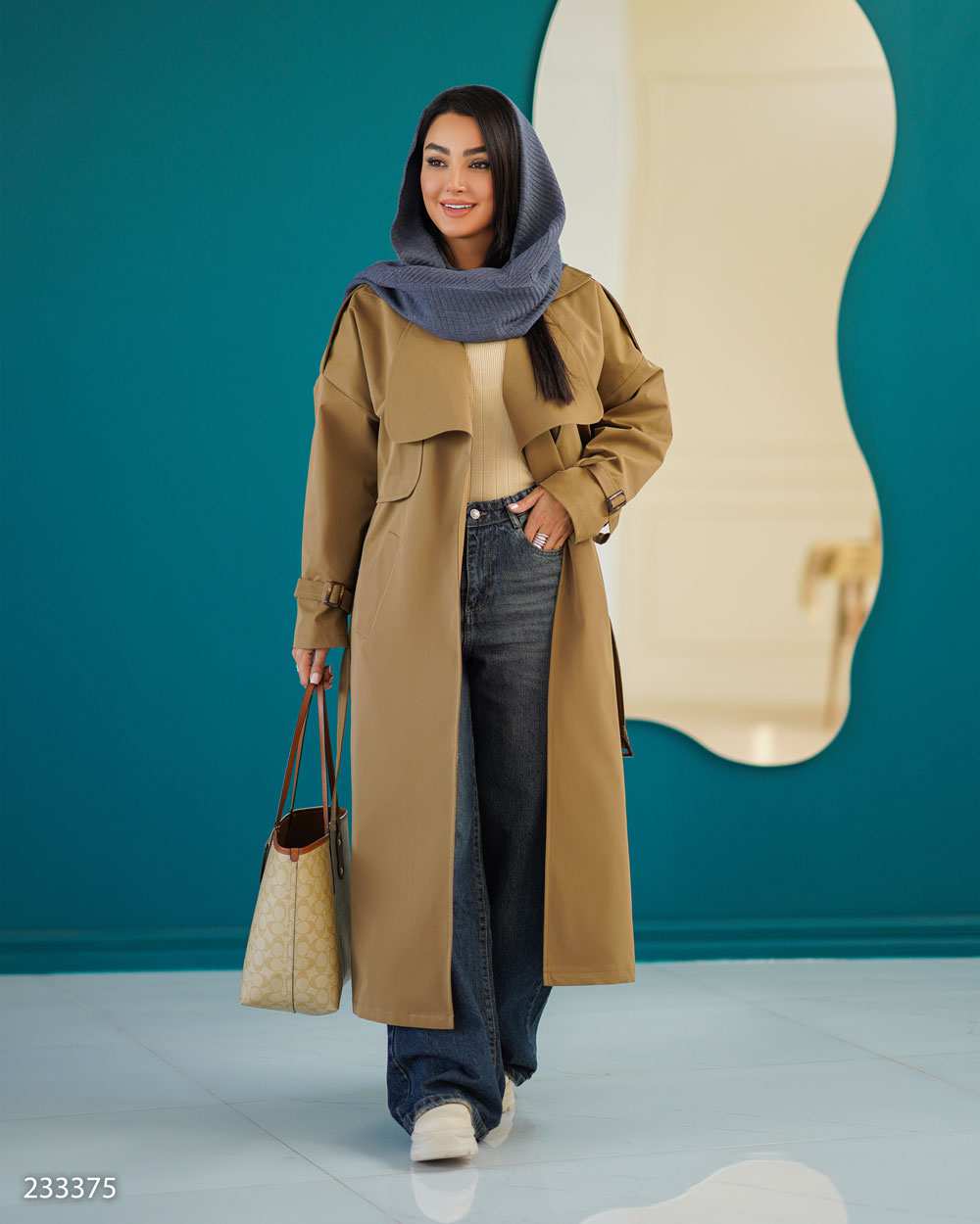 بارانی بلند زنانه موکایی مدل شهلا السانا Elsana کد 2333