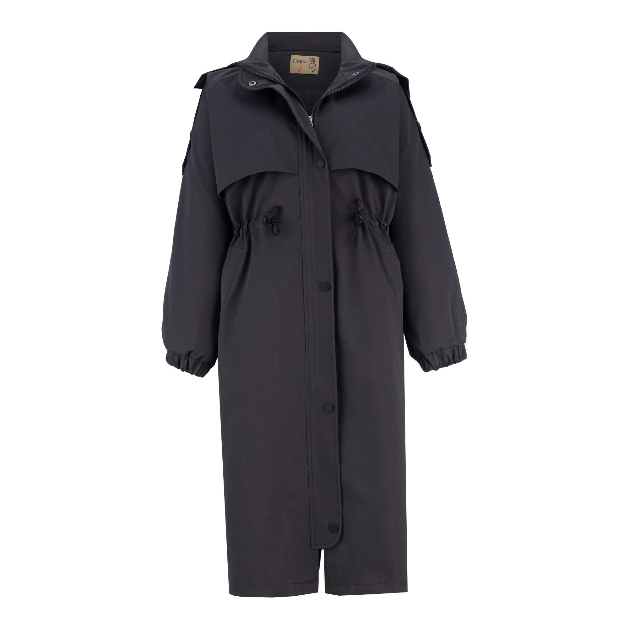 بارانی بلند زنانه نوک مدادی مدل شعله السانا Elsana کد 2334