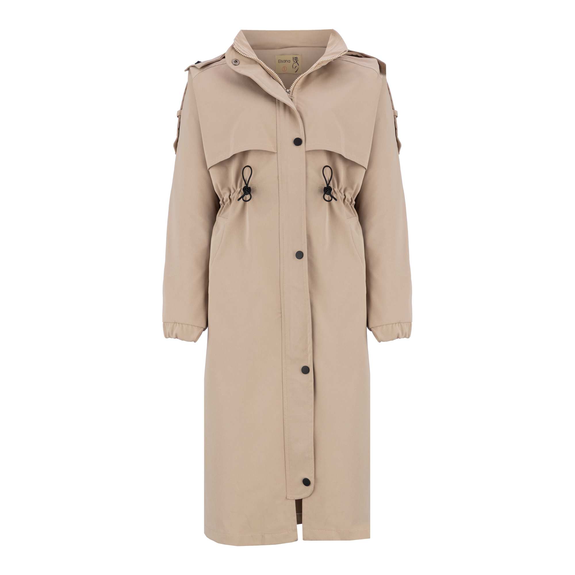 بارانی بلند زنانه کرم مدل شعله السانا Elsana کد 2334