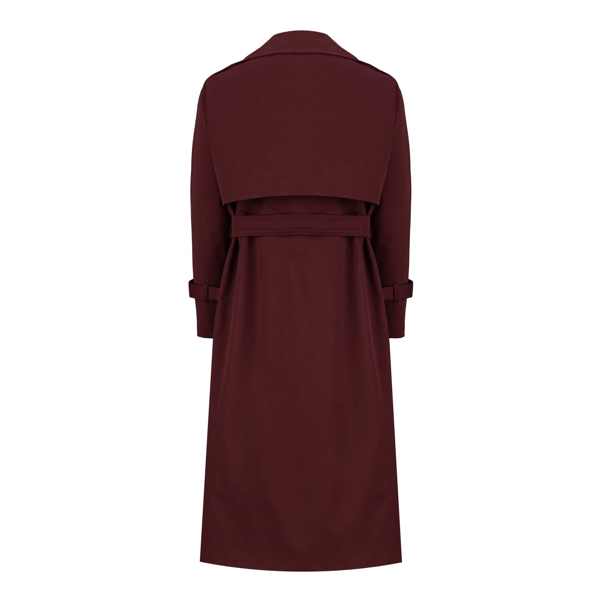 بارانی بلند زنانه بادمجانی مدل نازانه السانا Elsana کد 2335